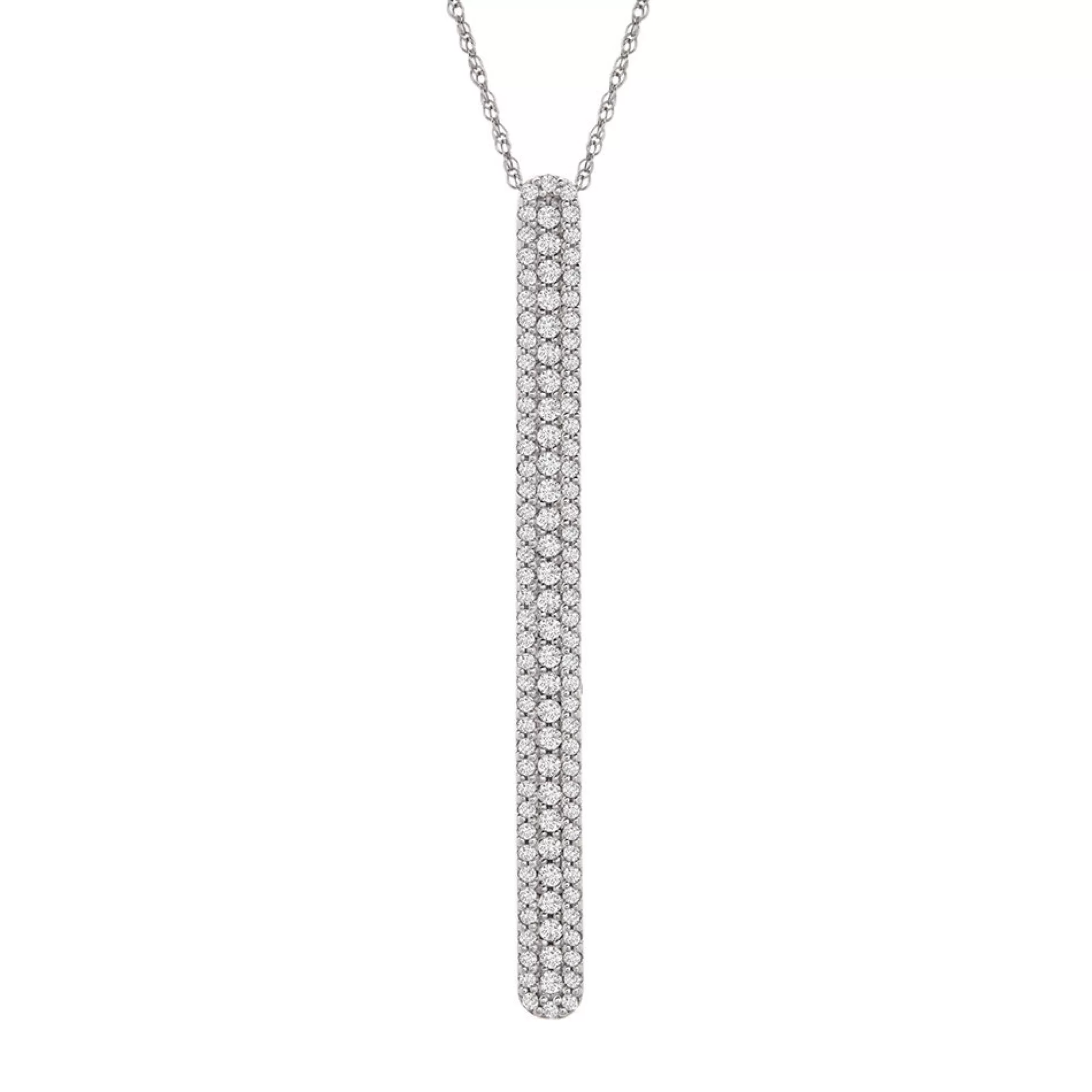 Necklaces & Pendants^* 1/2 Ct. Tw. Diamond Vertical Pendant In 10K White Gold