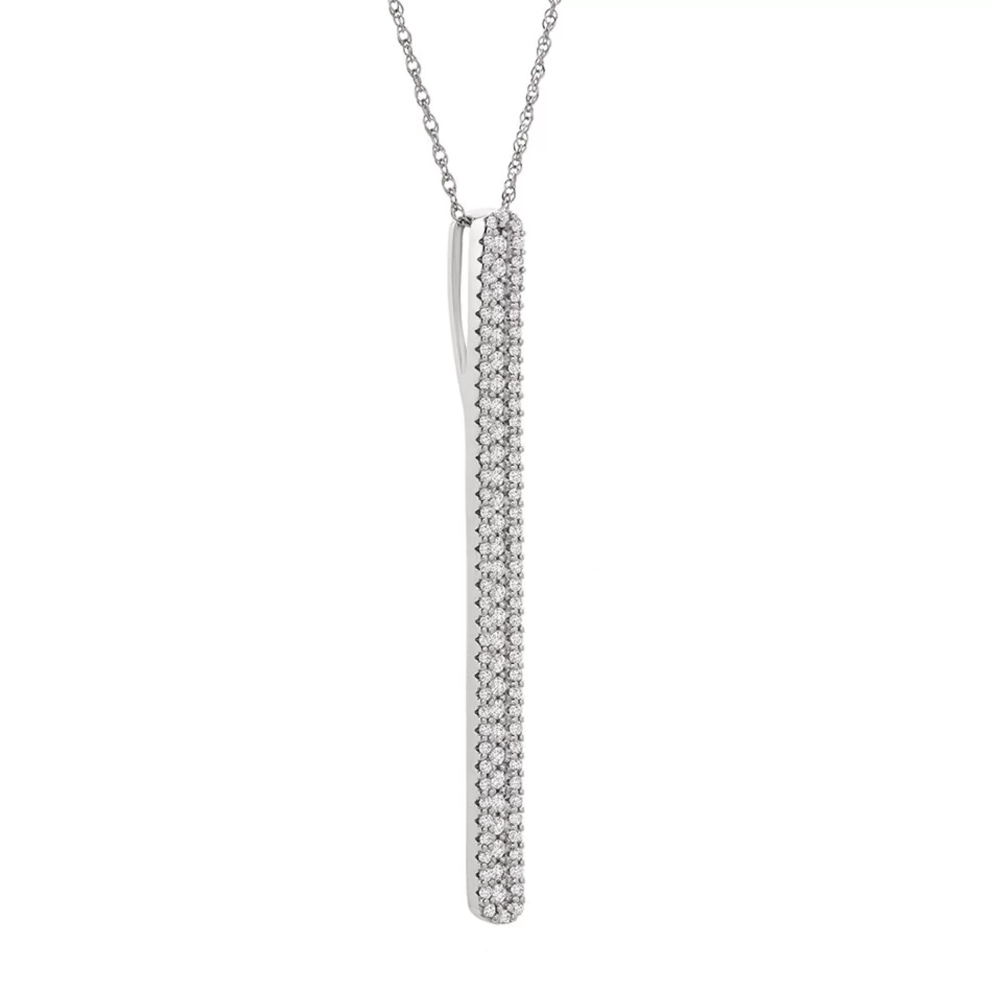 Necklaces & Pendants^* 1/2 Ct. Tw. Diamond Vertical Pendant In 10K White Gold