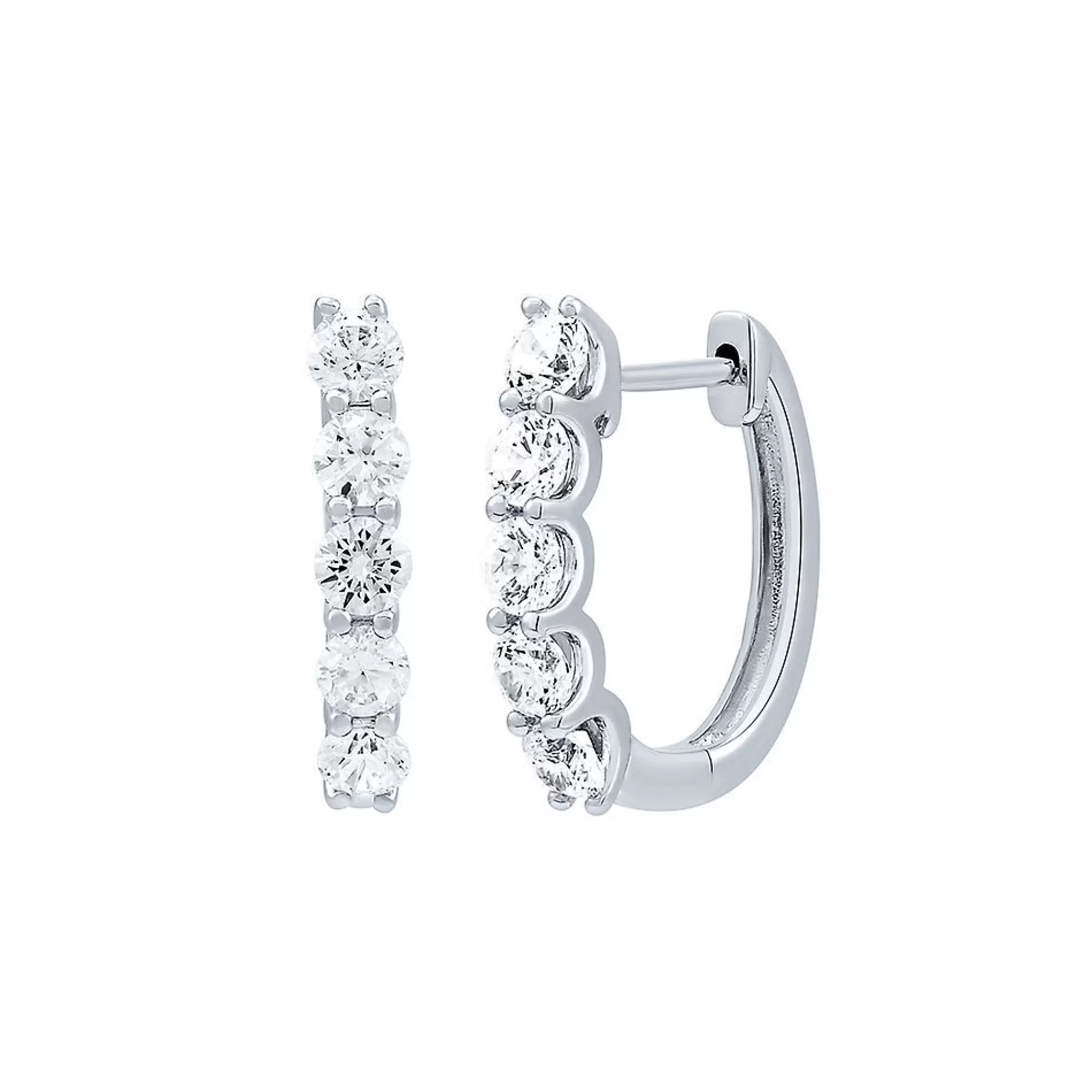 Earrings^Light Heart® 1 Ct. Tw. Lab Grown Diamond Hoop Earrings In 14K White Gold