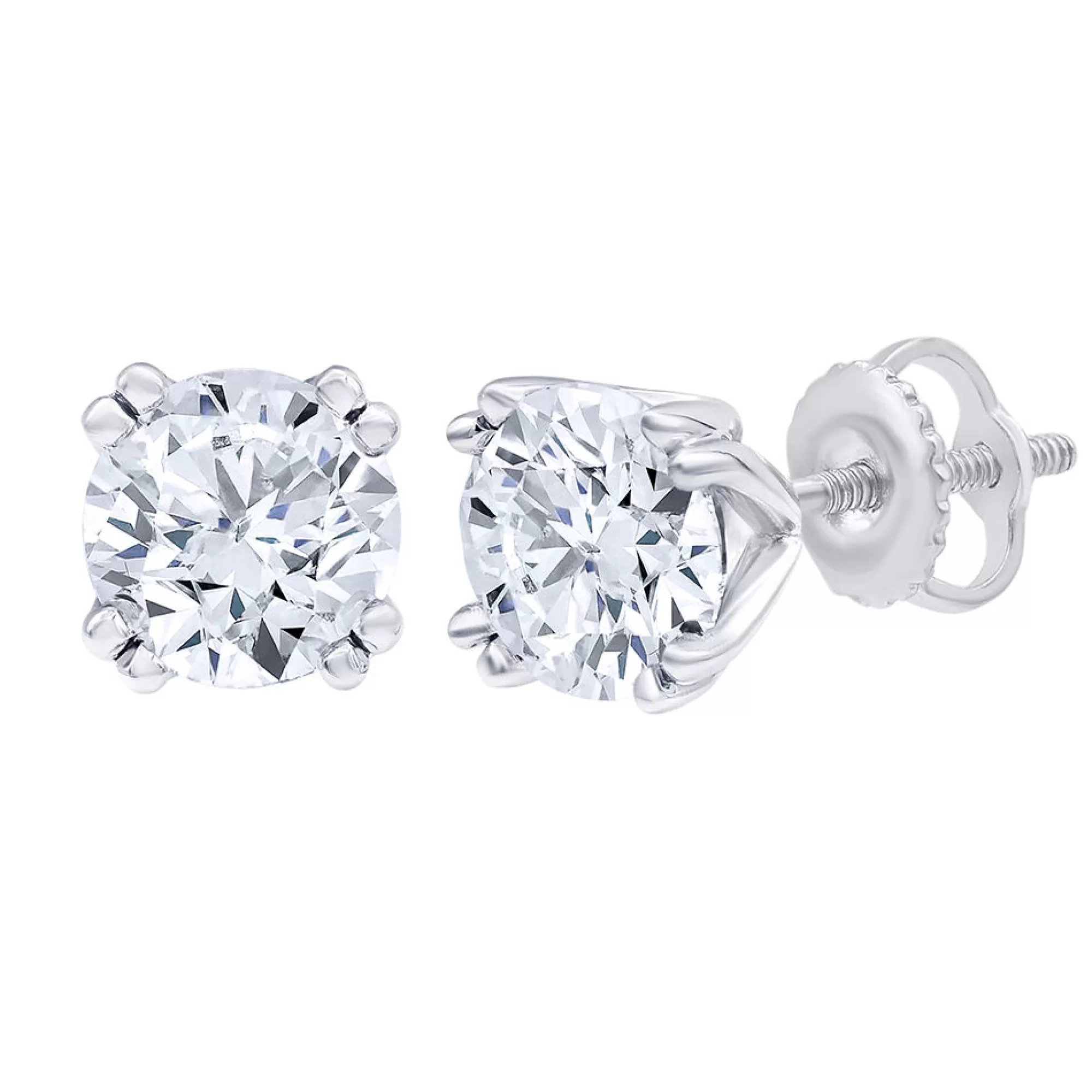 Earrings^Light Heart® 3 Ct. Tw. Lab Grown Diamond Stud Earrings In 14K White Gold