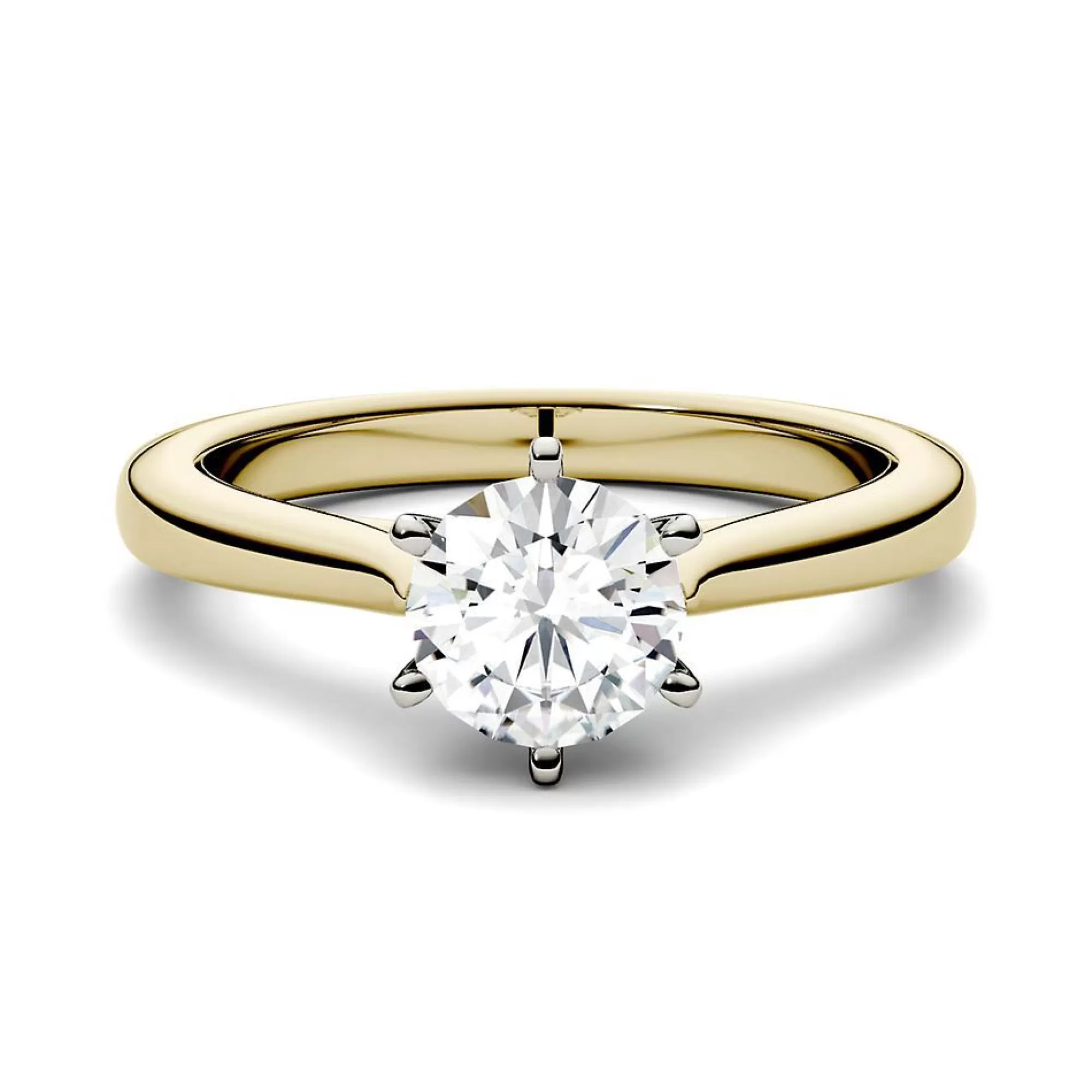 Rings^Charles & Colvard-Forever One™ 1 Ct. Tw. Moissanite Solitaire Ring In 14K Yellow And White Gold
