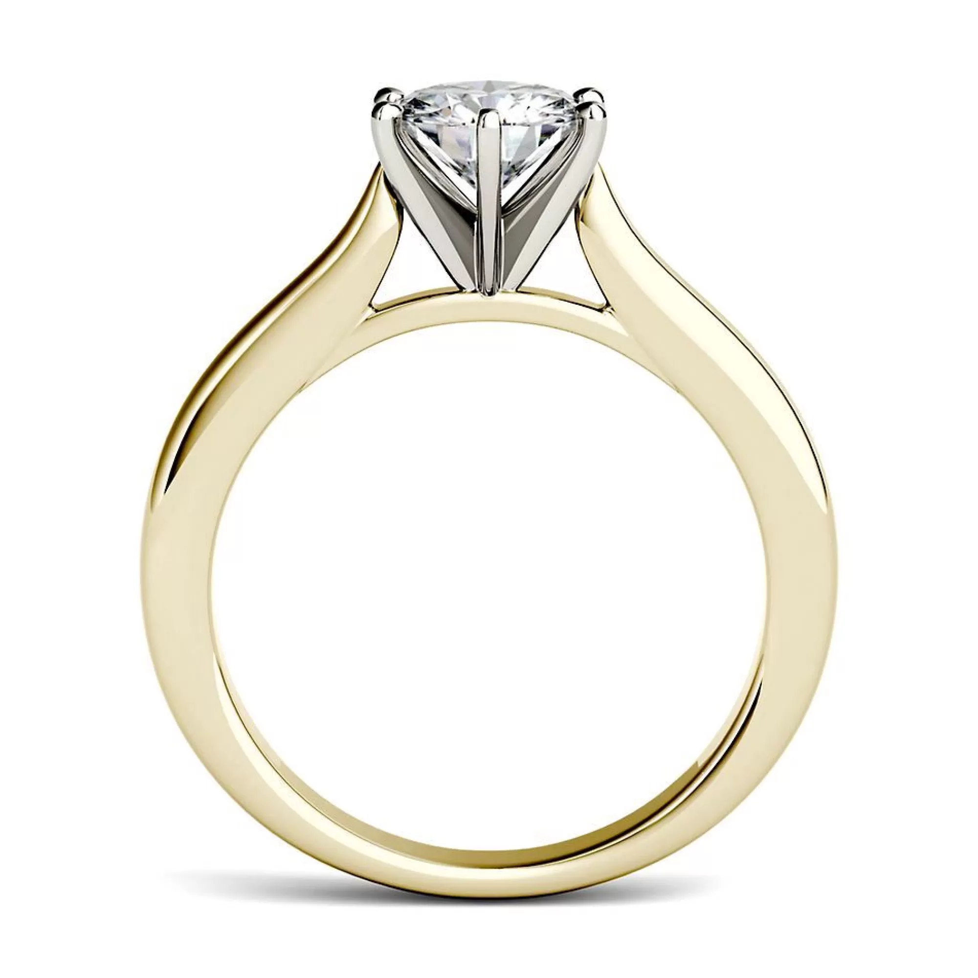 Rings^Charles & Colvard-Forever One™ 1 Ct. Tw. Moissanite Solitaire Ring In 14K Yellow And White Gold