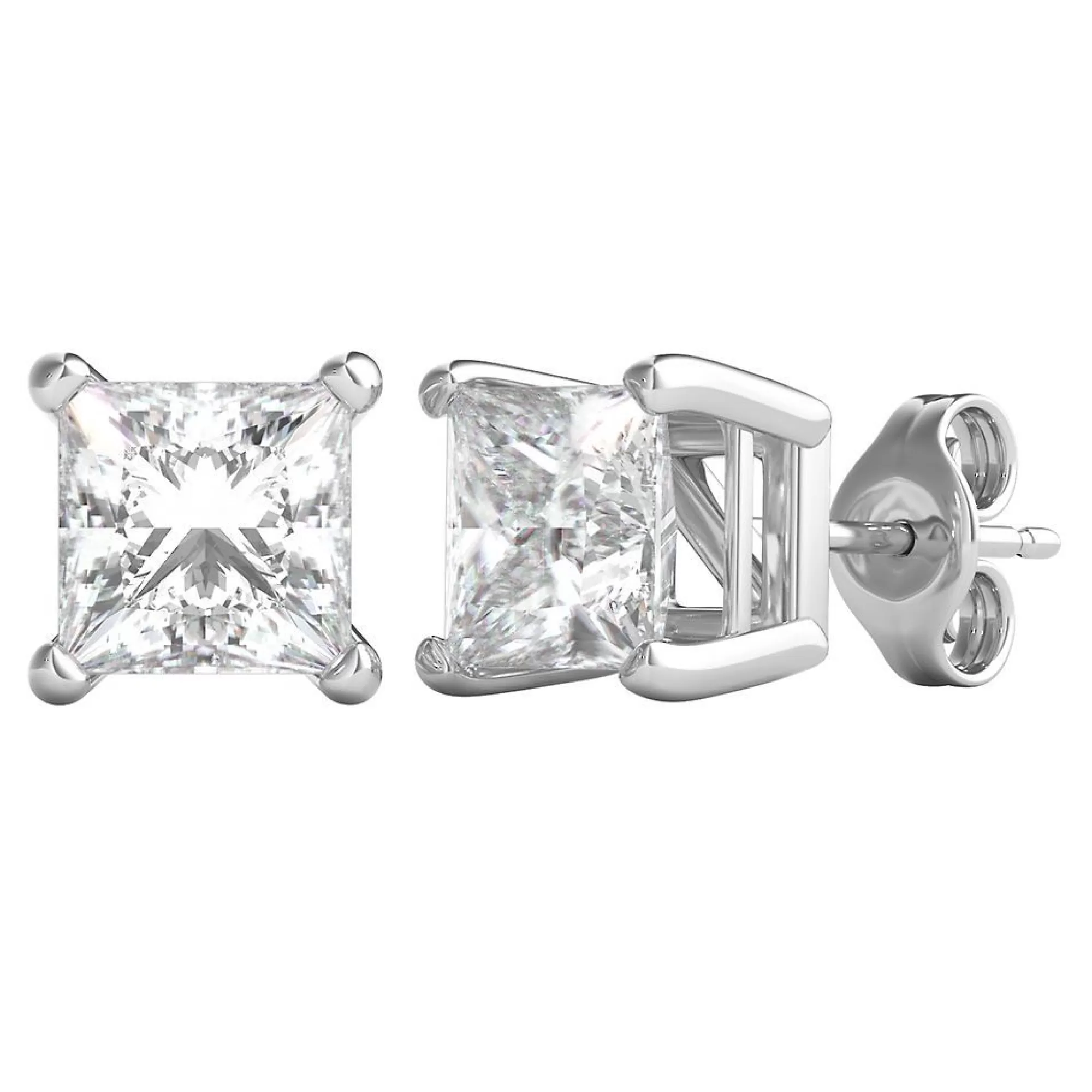 Earrings^Prima 2 Ct. Tw. Diamond 4-Prong Stud Earrings In 14K White Gold