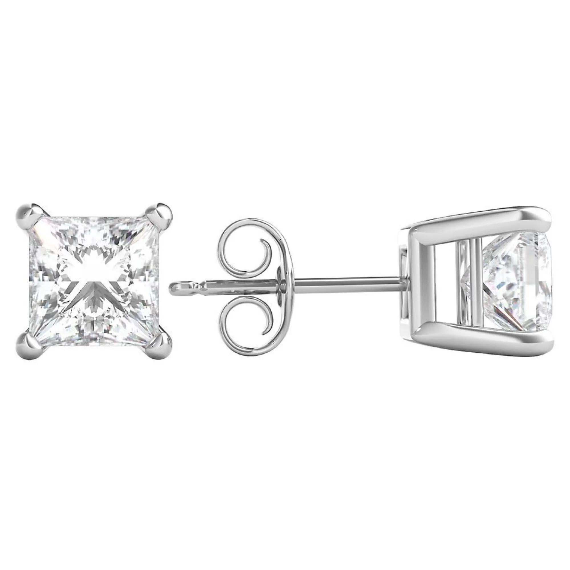 Earrings^Prima 2 Ct. Tw. Diamond 4-Prong Stud Earrings In 14K White Gold