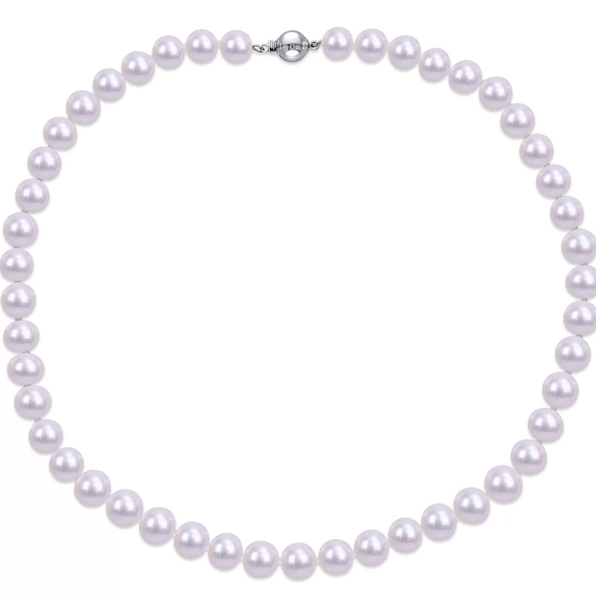 Necklaces & Pendants^* Cultured Freshwater Pearl Necklace In Sterling Silver, 9-10Mm, 18"