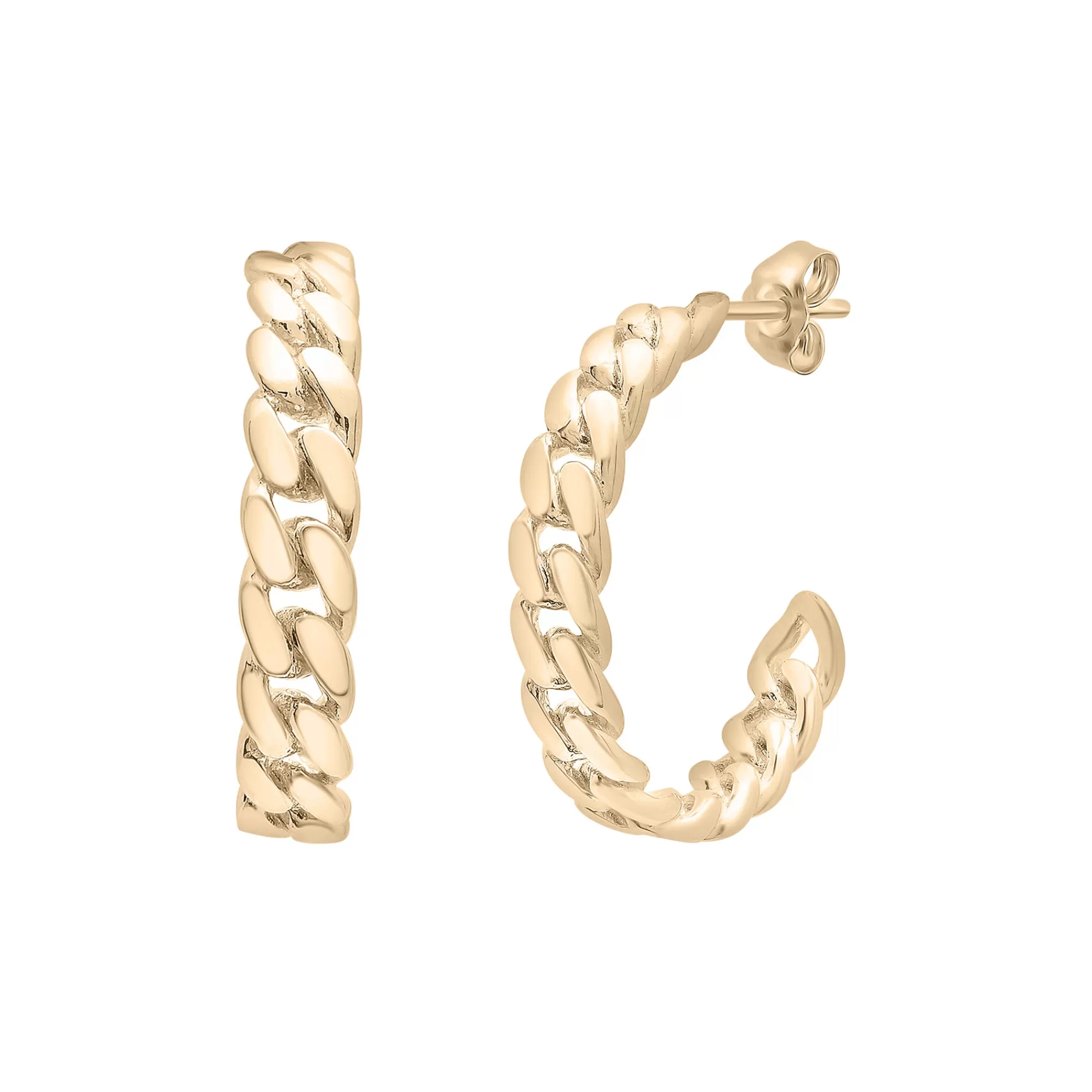 Earrings^Laure by Aurate Curb Chain Open Hoop Earrings In Vermeil, 16Mm