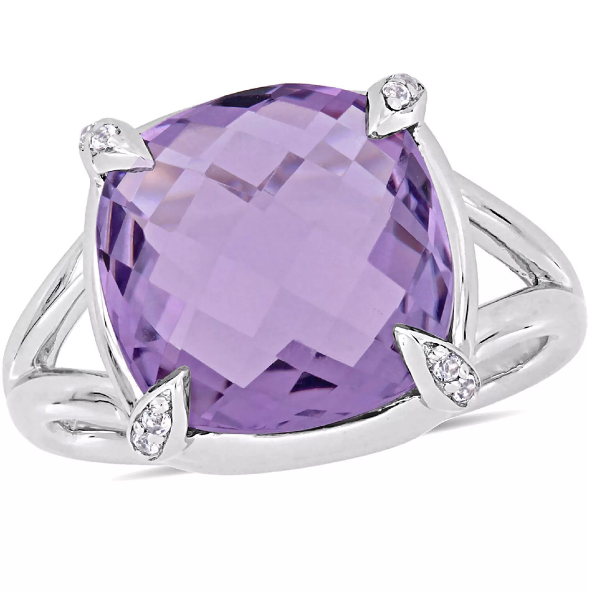 Rings^* Cushion-Cut Amethyst & White Topaz Ring In Sterling Silver