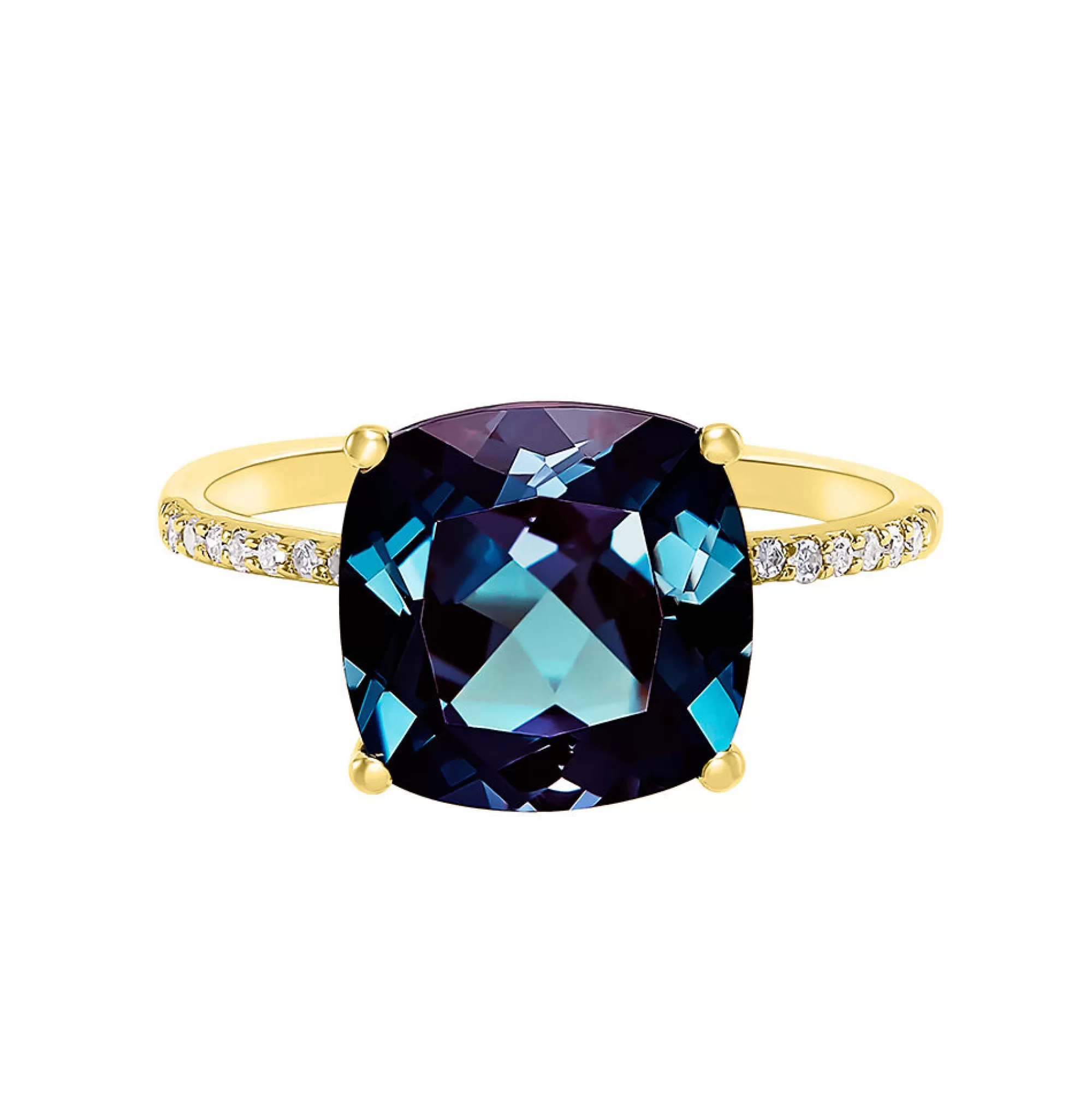 Rings^* Cushion-Cut Lab Created Alexandrite Ring In 10K Yellow Gold