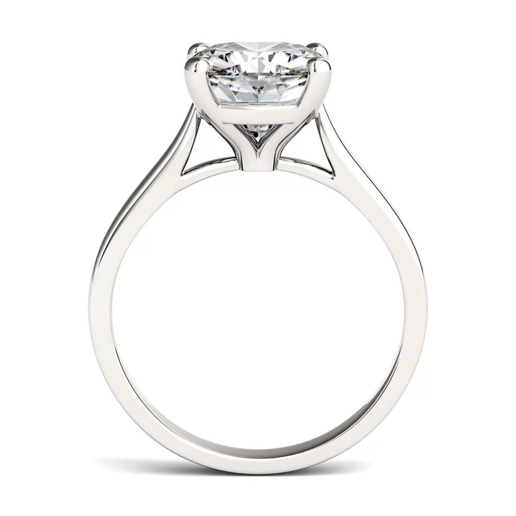 Rings^Charles & Colvard-Forever One™ Cushion-Cut Moissanite Solitaire Ring In 14K White Gold (3 1/4 Ct.)