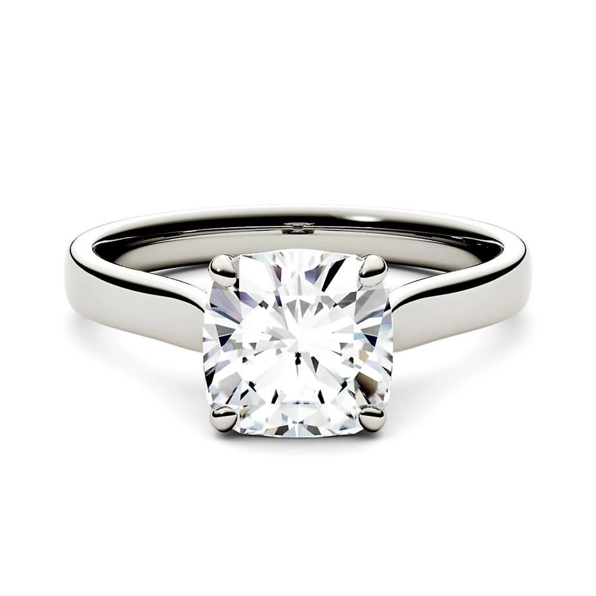 Rings^Charles & Colvard-Forever One™ Cushion-Cut Moissanite Solitaire Ring In 14K White Gold (2 Ct.)