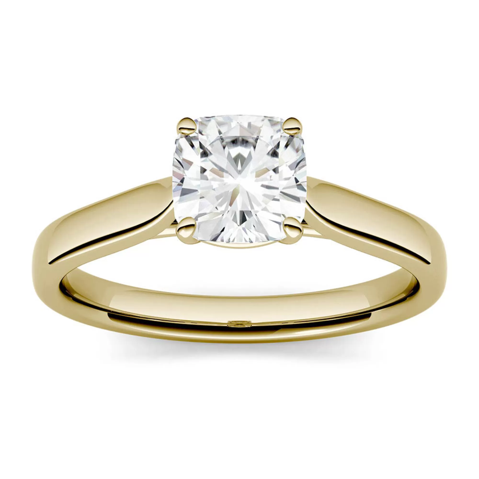 Rings^Charles & Colvard-Forever One™ Cushion-Cut Moissanite Solitaire Ring In 14K Yellow Gold (1 Ct.)