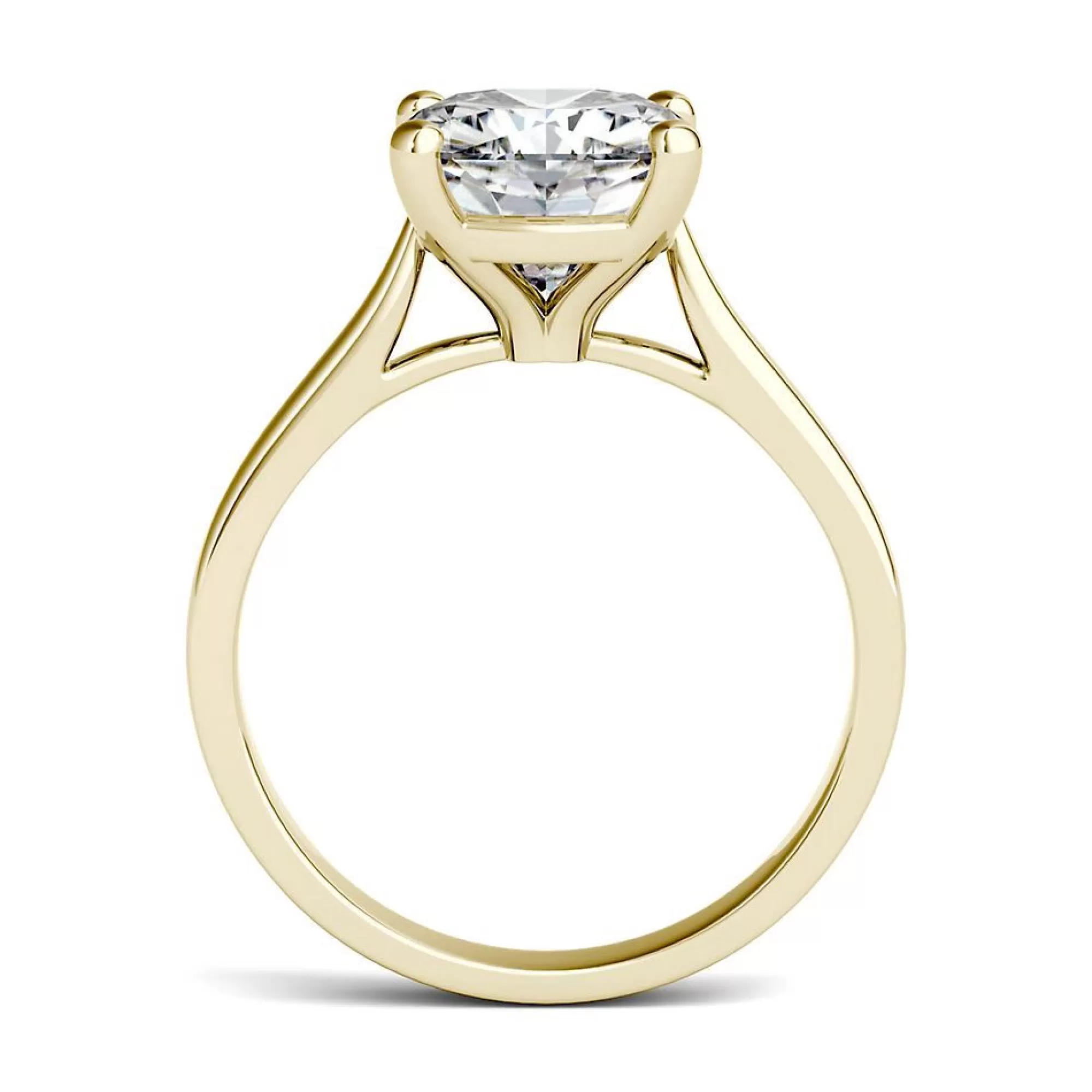 Rings^Charles & Colvard-Forever One™ Cushion-Cut Moissanite Solitaire Ring In 14K Yellow Gold (3 Ct.)