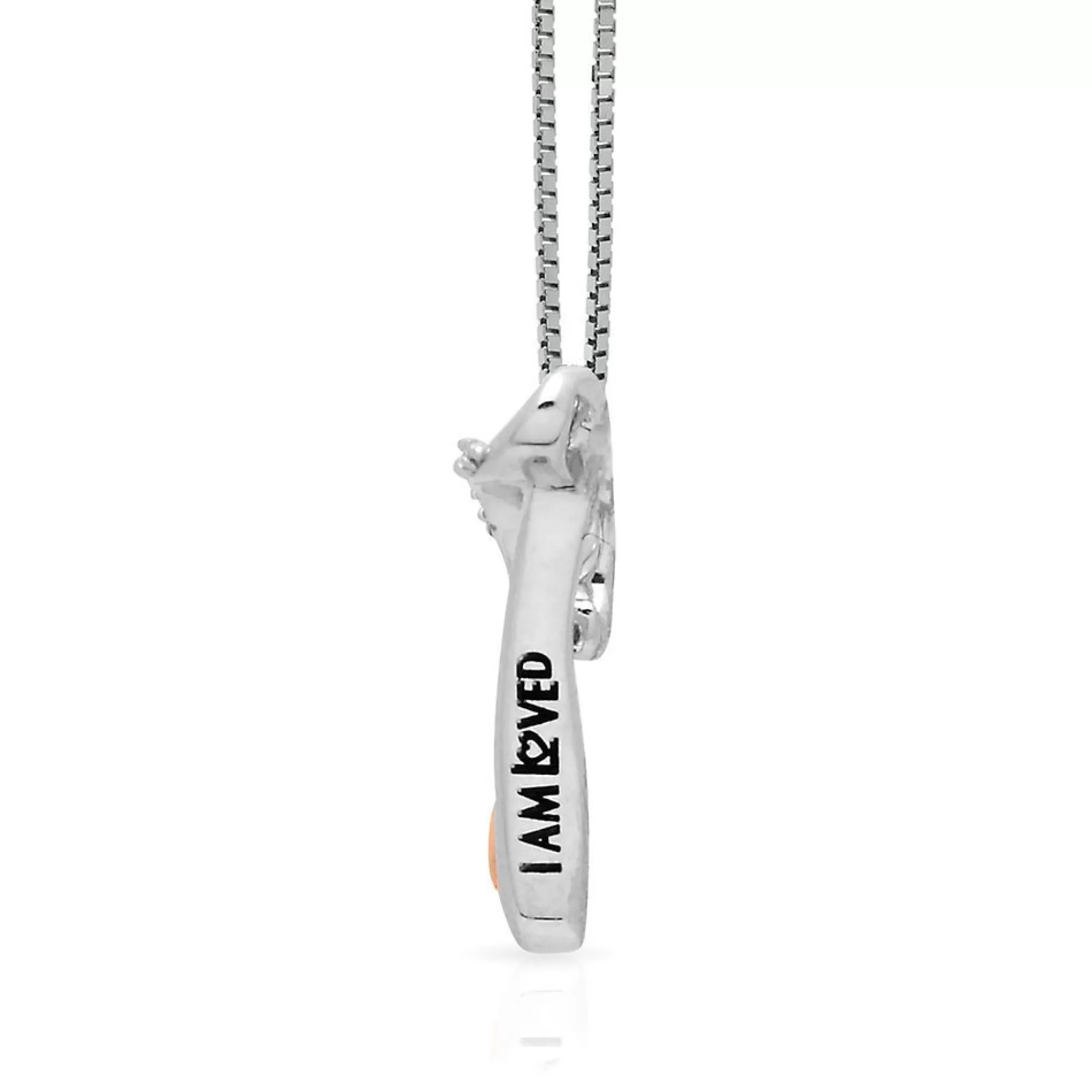 Necklaces & Pendants^I Am Loved Diamond A Initial Pendant In Sterling Silver & 14K Rose Gold