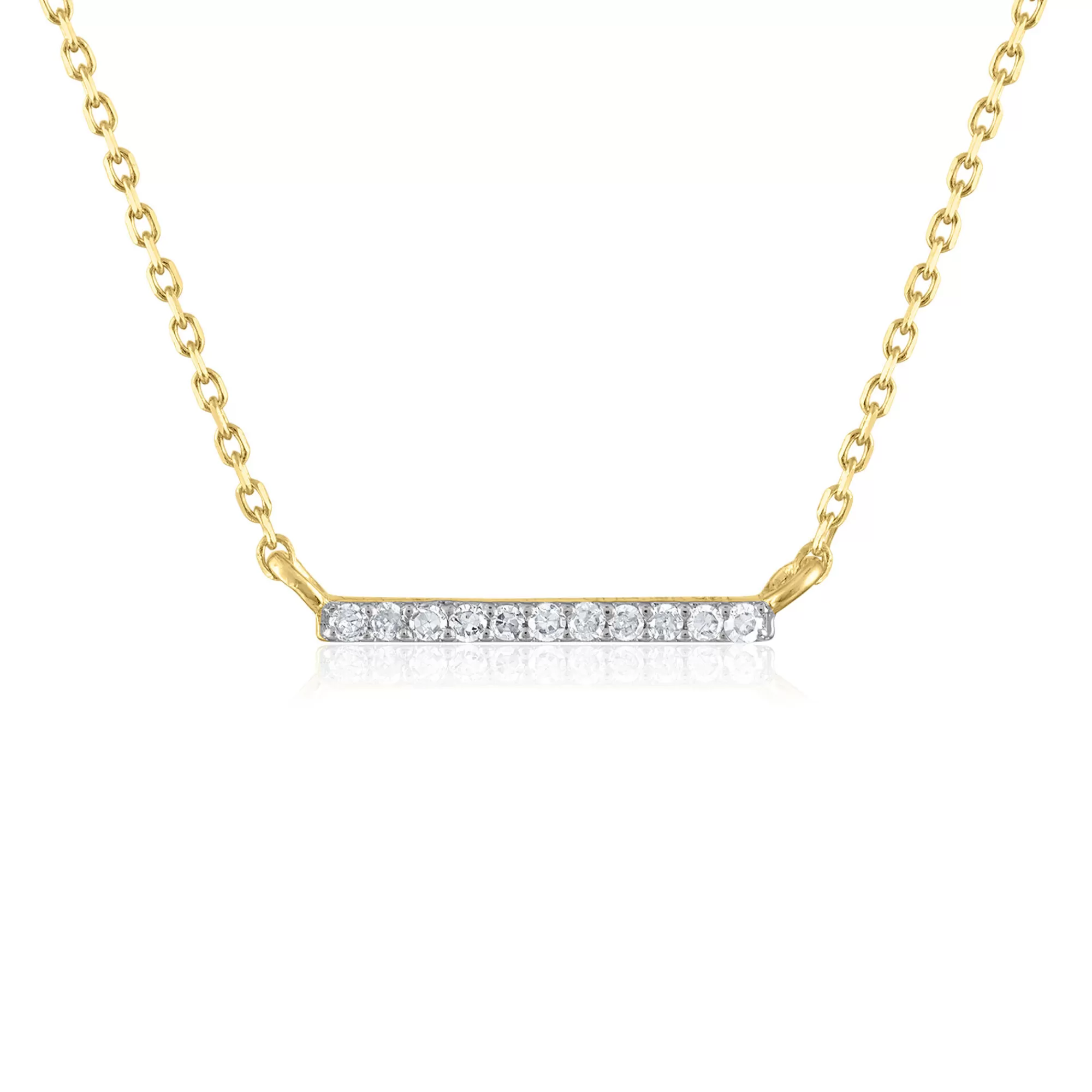 Necklaces & Pendants^* Diamond Accent Bar Necklace In 14K Yellow Gold