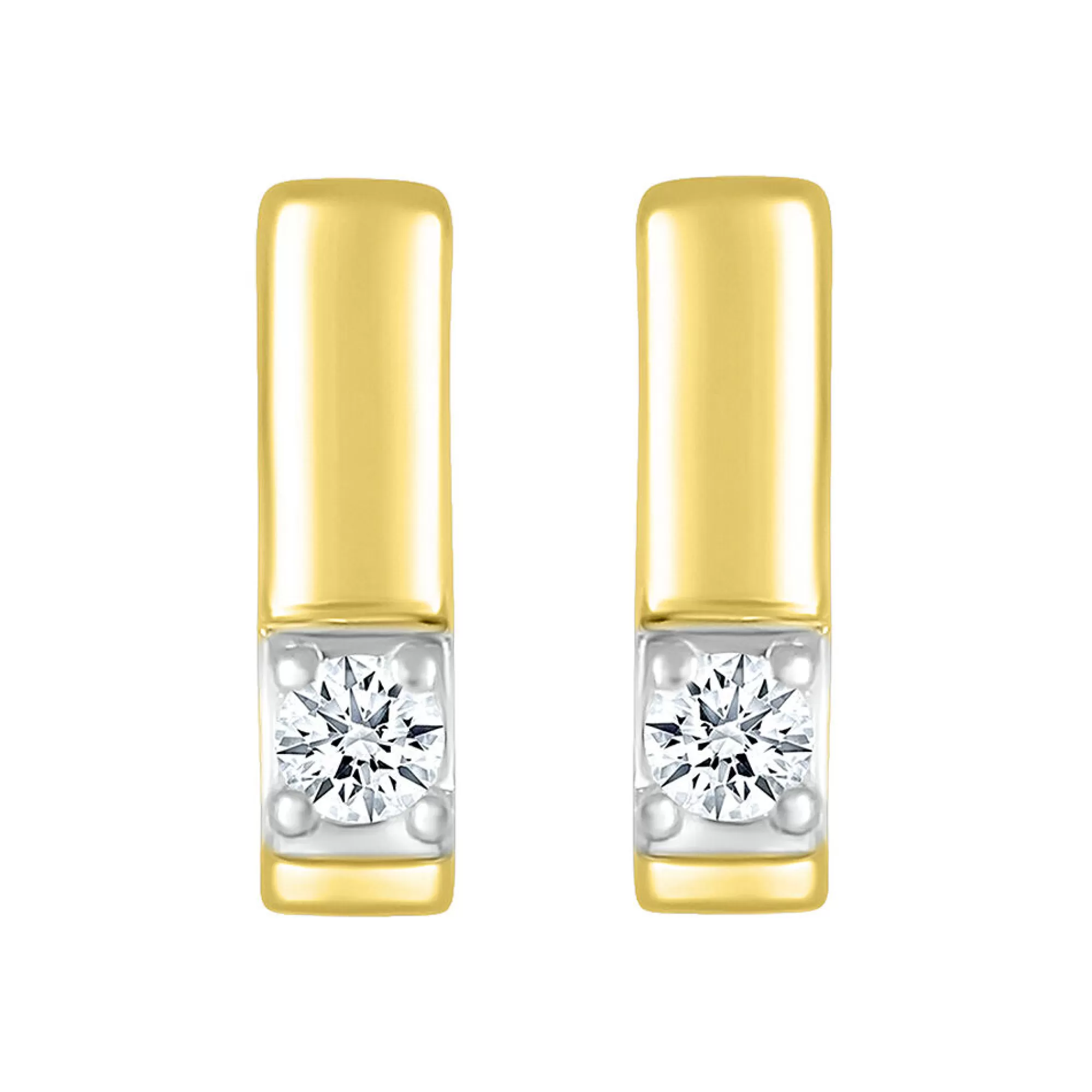 Earrings^Layering & Stacking Diamond Accent Bar Stud Earrings In 10K Yellow Gold