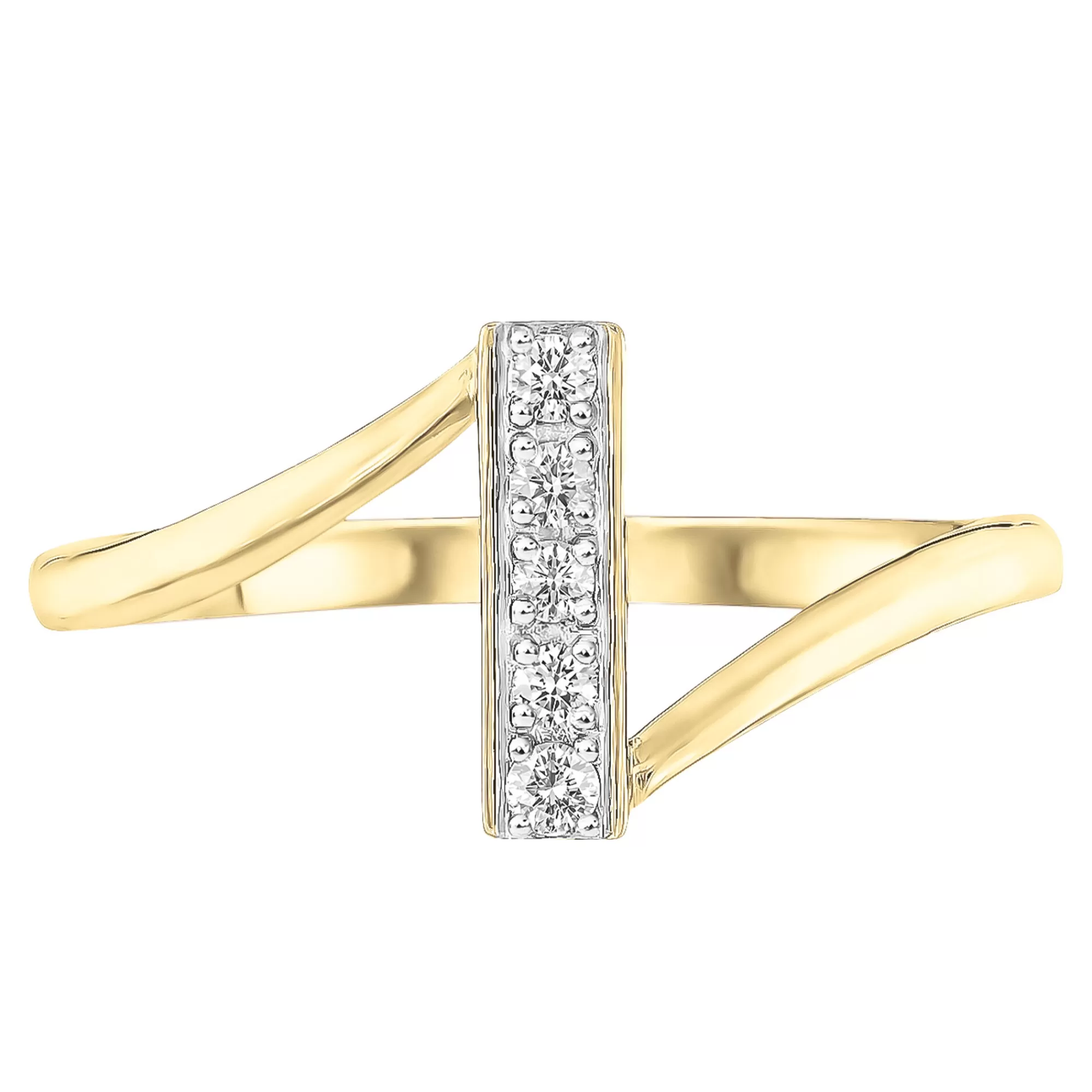 Rings^* Diamond Accent Bypass Bar Ring In 10K Yellow Gold