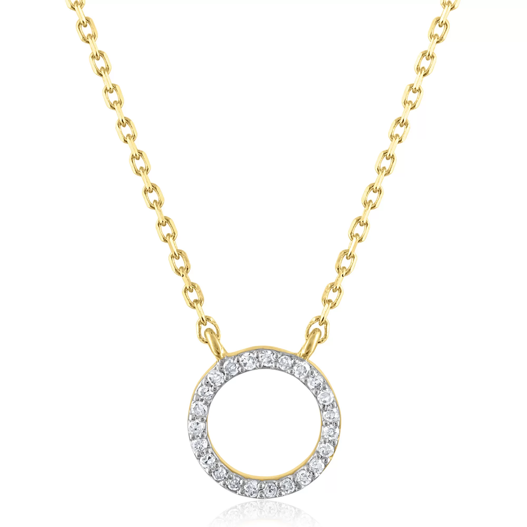 Necklaces & Pendants^* Diamond Accent Circle Pendant In 14K Yellow Gold