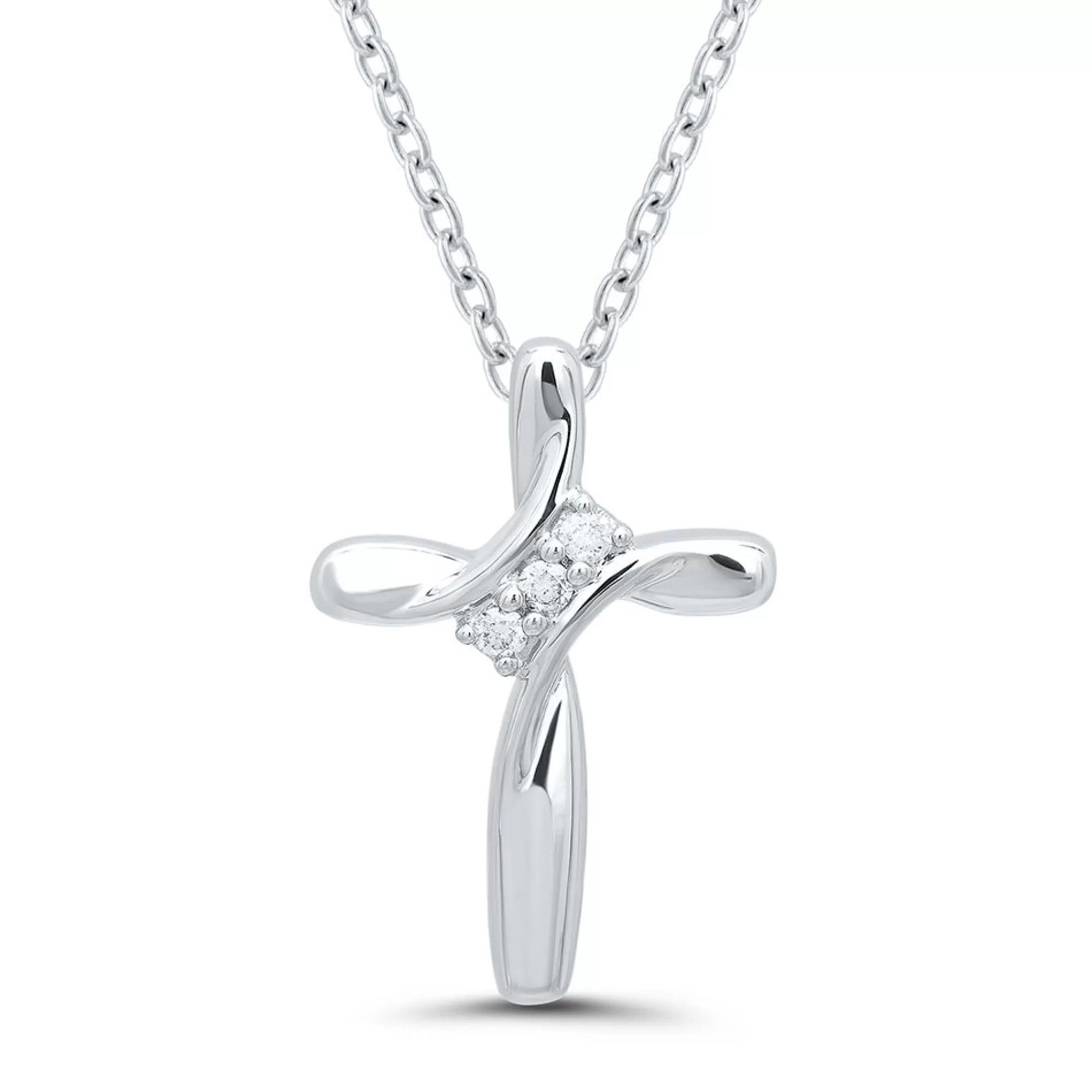 Necklaces & Pendants^* Diamond Accent Cross Pendant In Sterling Silver