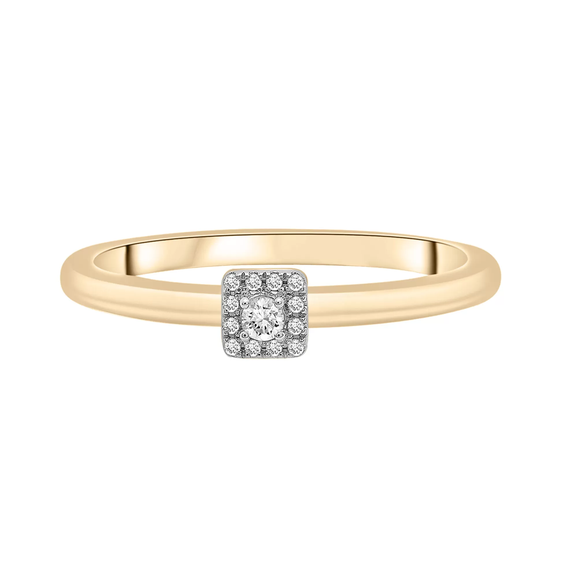 Rings^Laure by Aurate Diamond Accent Cushion Halo Ring In 14K Yellow Gold