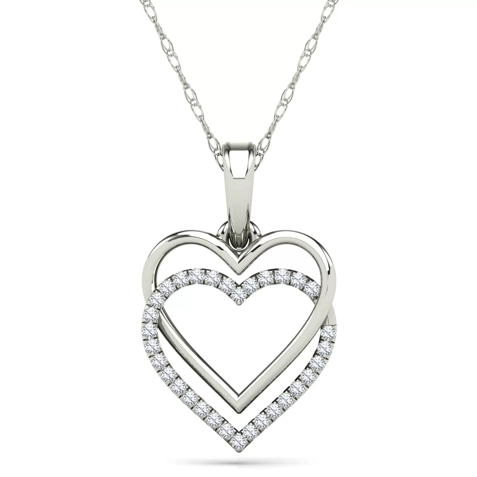 Necklaces & Pendants^* Diamond Accent Double Heart Necklace