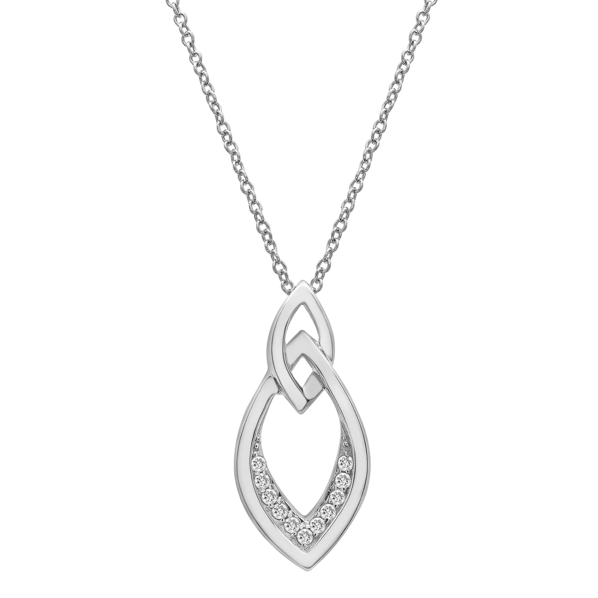 Necklaces & Pendants^* Diamond Accent Double Rhombus Pendant In Sterling Silver