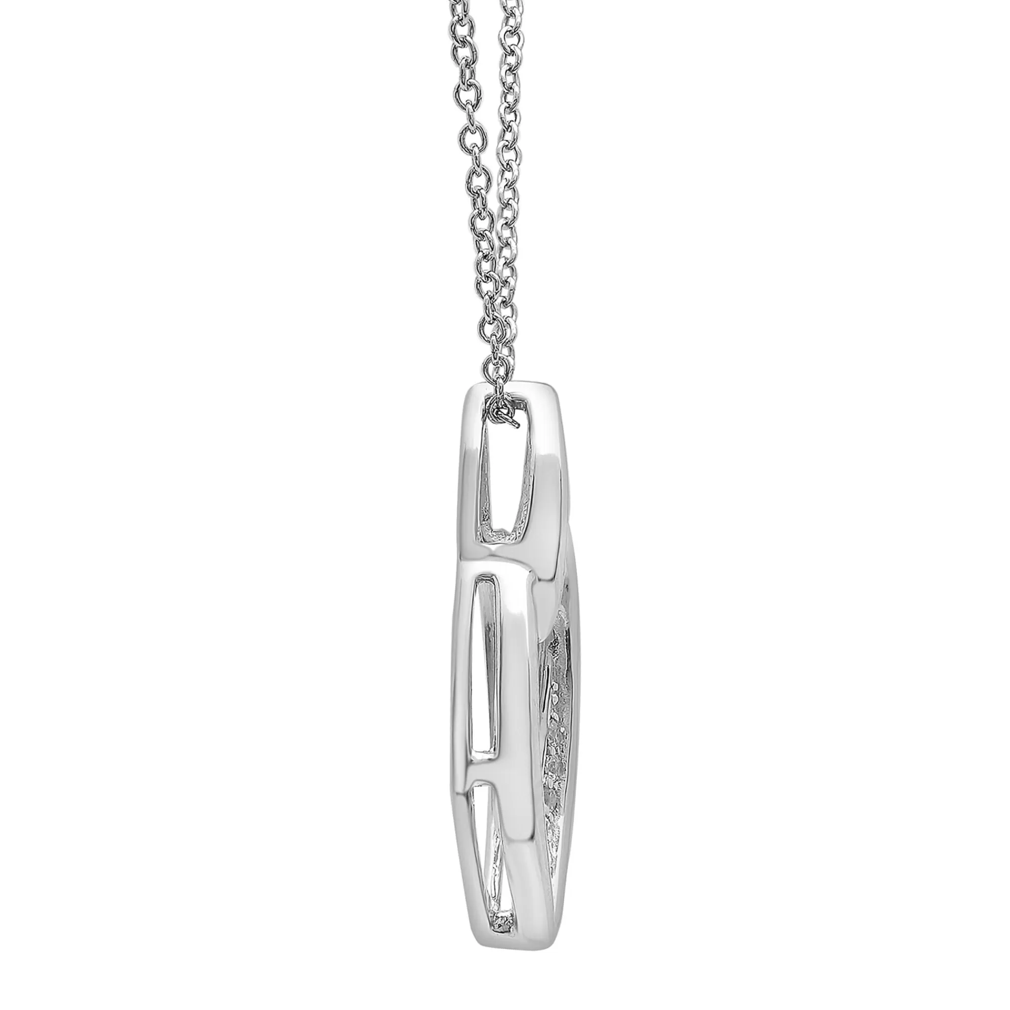 Necklaces & Pendants^* Diamond Accent Double Rhombus Pendant In Sterling Silver