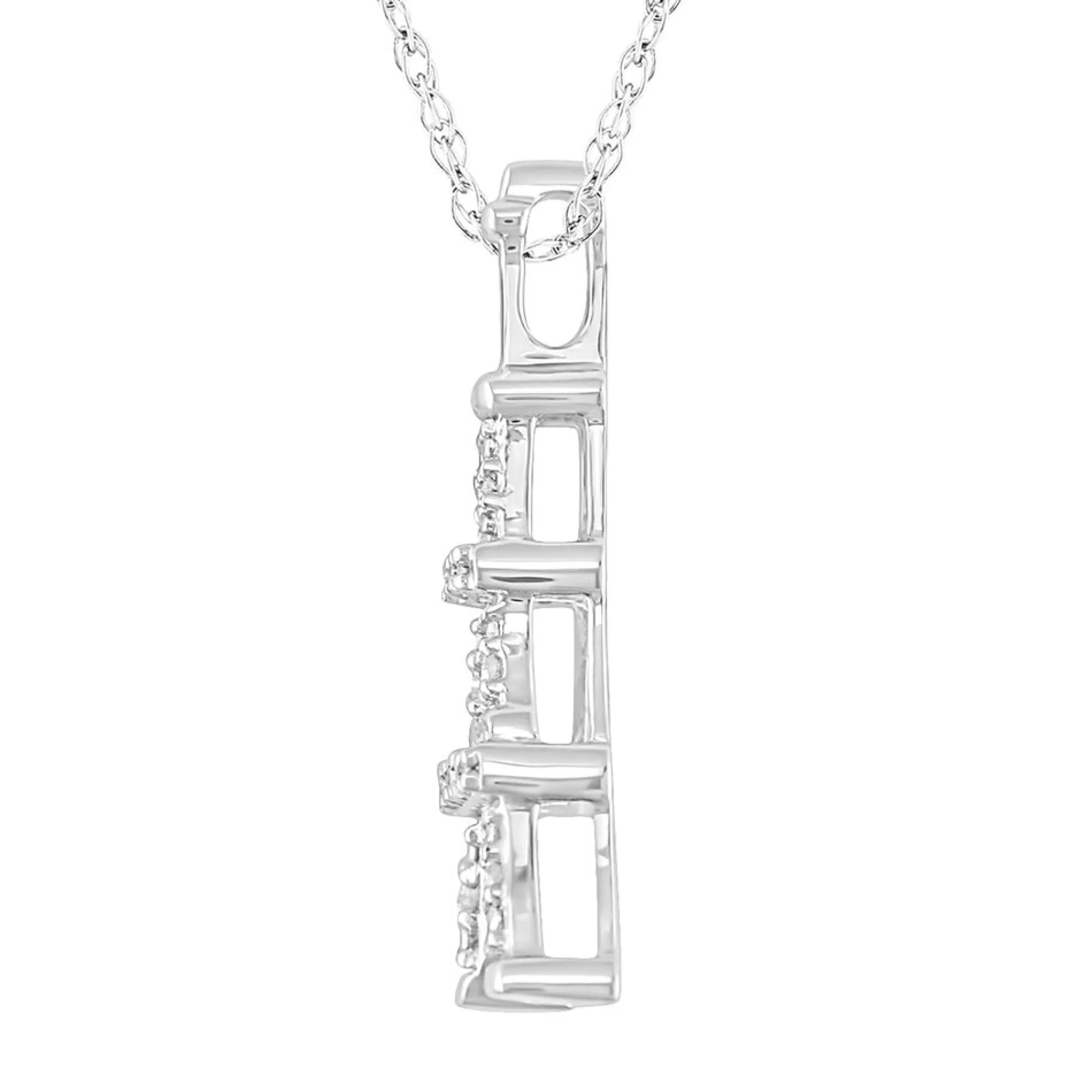 Necklaces & Pendants^* Diamond Accent Eiffel Tower Pendant In 10K White Gold