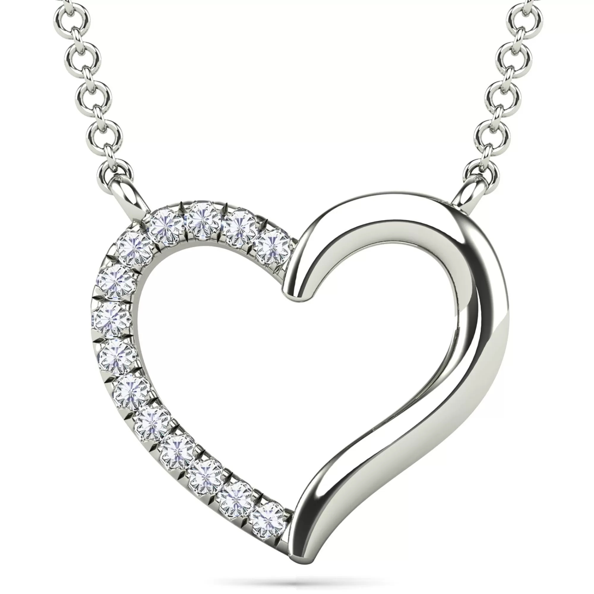 Necklaces & Pendants^* Diamond Accent Heart Necklace In 14K White Gold