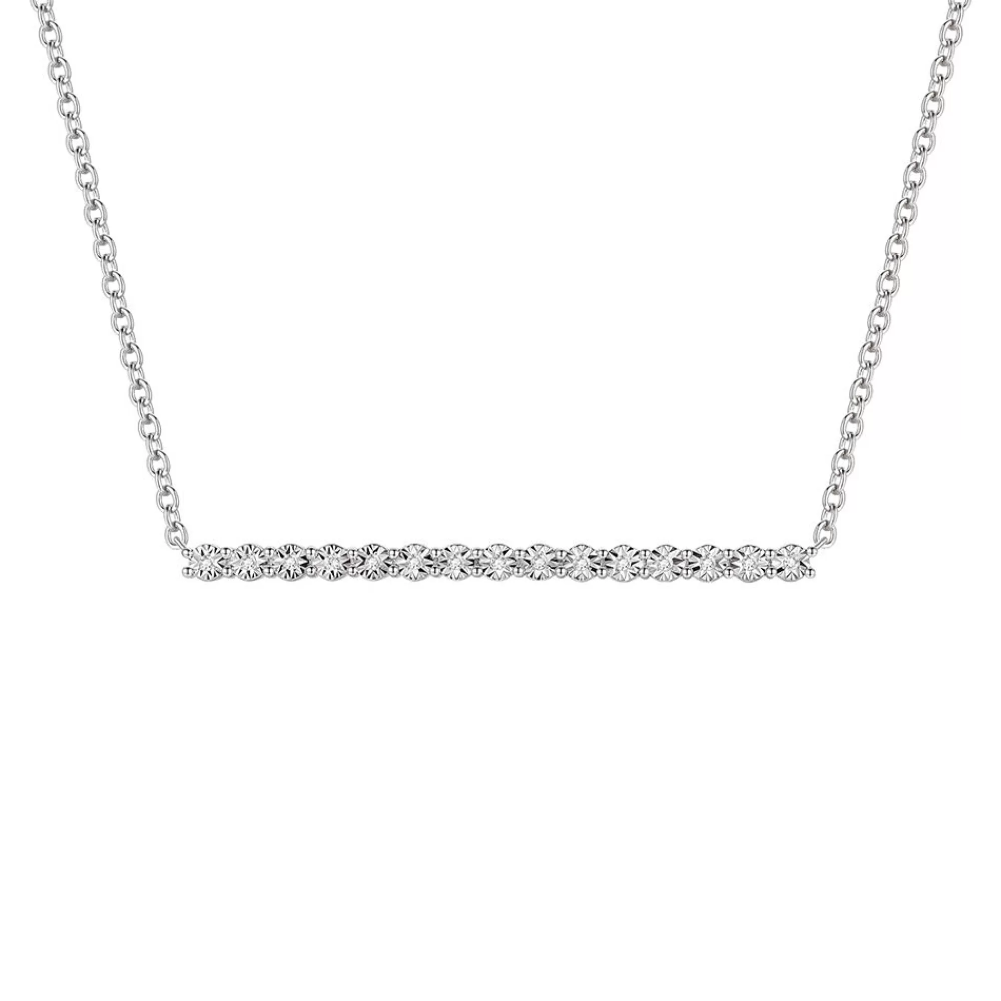 Necklaces & Pendants^* Diamond Accent Illusion Bar Necklace In Sterling Silver