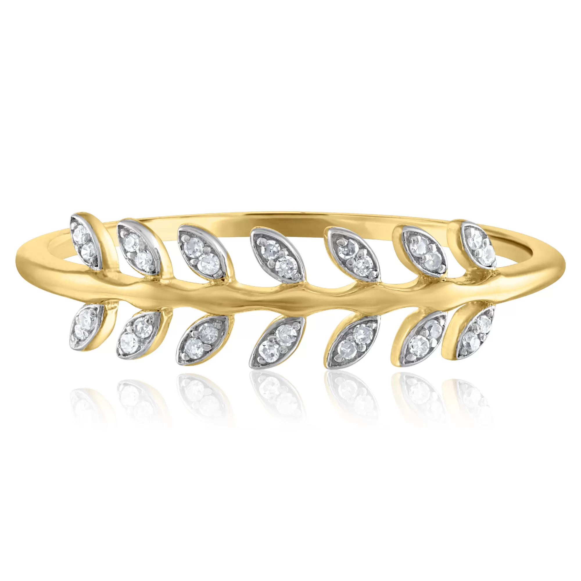 Rings^* Diamond Accent Leaf Ring In 14K Yellow Gold