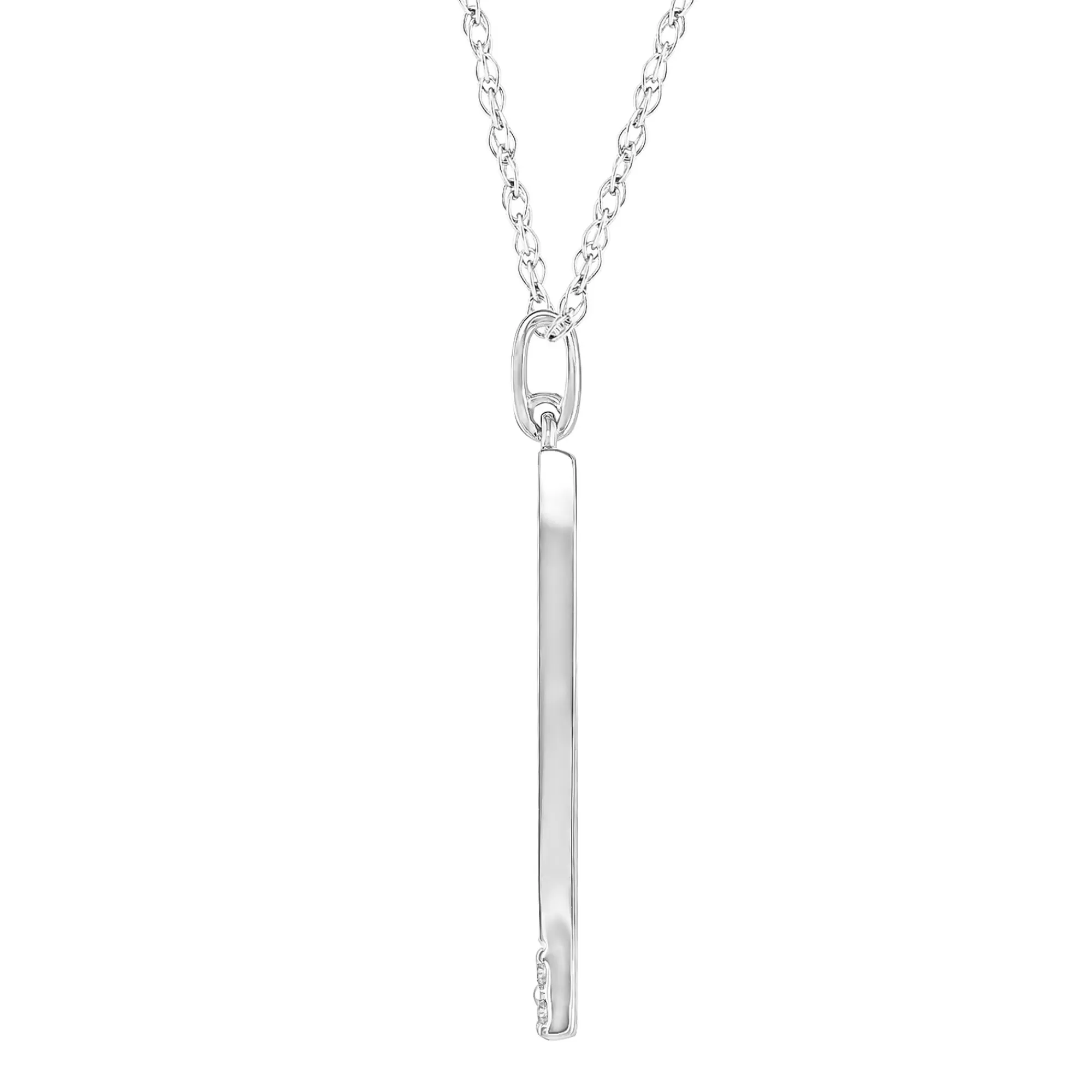 Necklaces & Pendants^Layering & Stacking Diamond Accent Long Stick Pendant In 10K White Gold