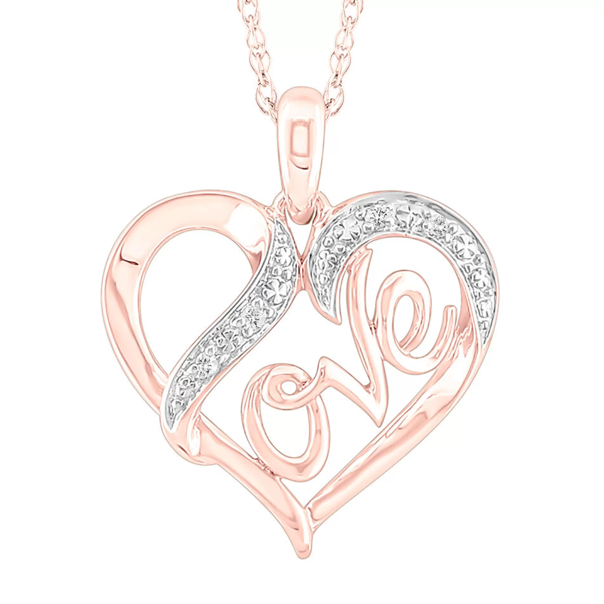 Necklaces & Pendants^* Diamond Accent Love Heart Pendant In 10K Rose Gold