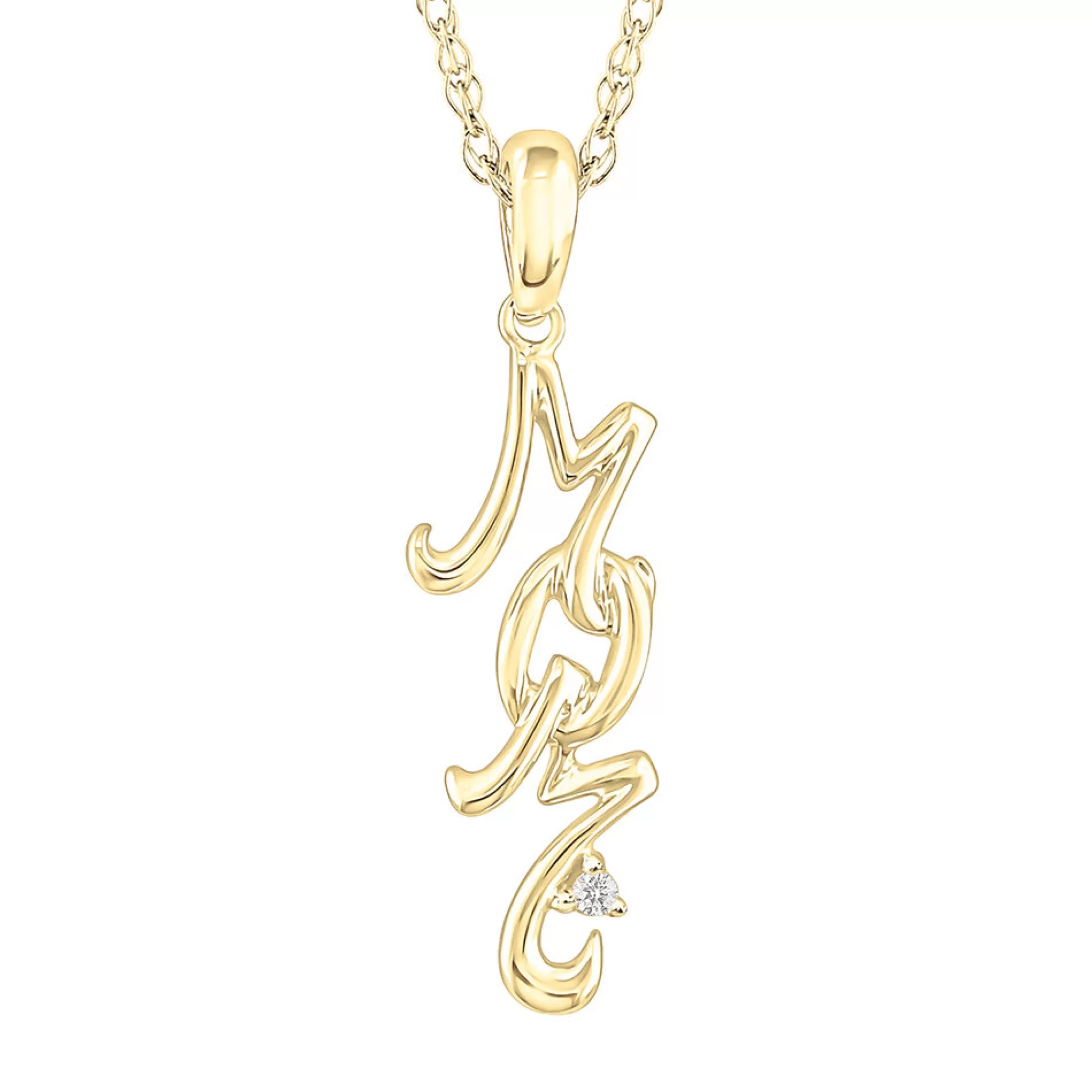 Necklaces & Pendants^* Diamond Accent Mom Pendant In 10K Yellow Gold