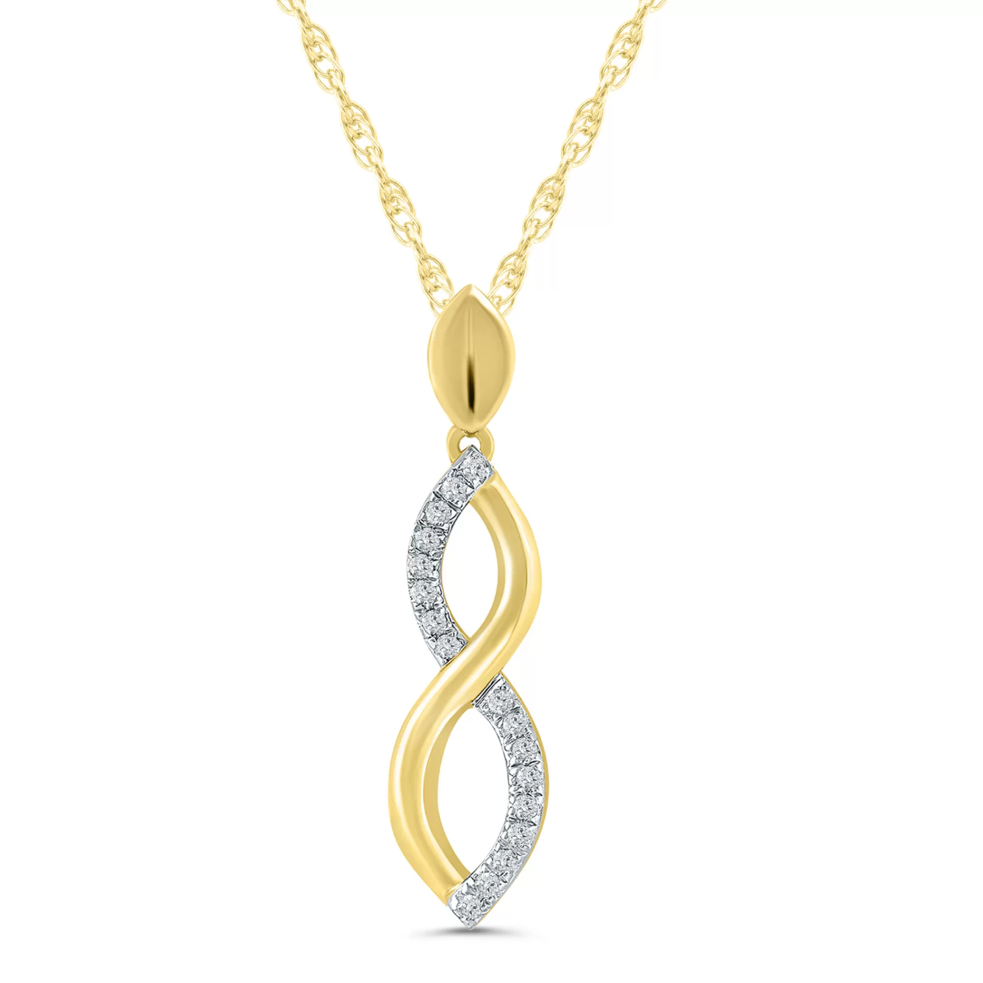 Necklaces & Pendants^* Diamond Accent Twist Infinity Pendant In 10K Yellow Gold