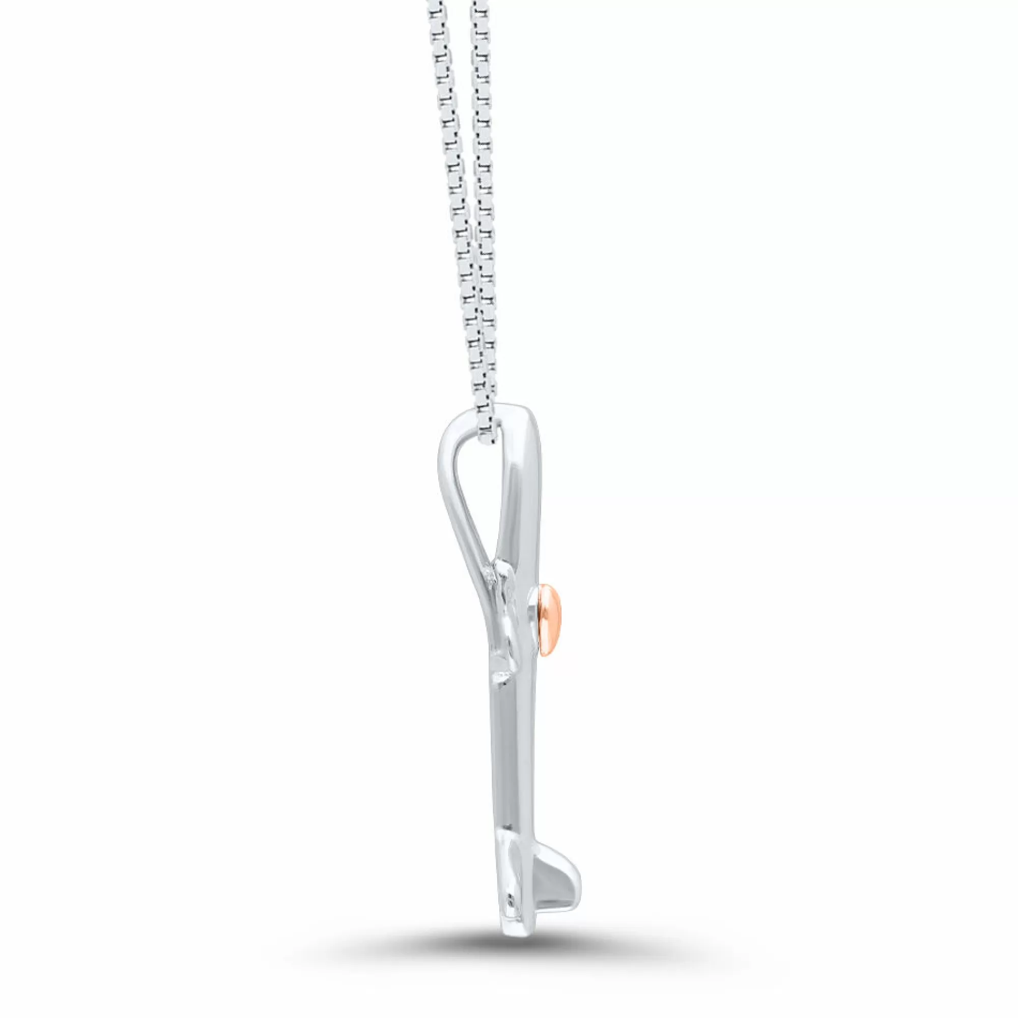 Necklaces & Pendants^I Am Loved Diamond Airplane Pendant In Sterling Silver & 14K Rose Gold