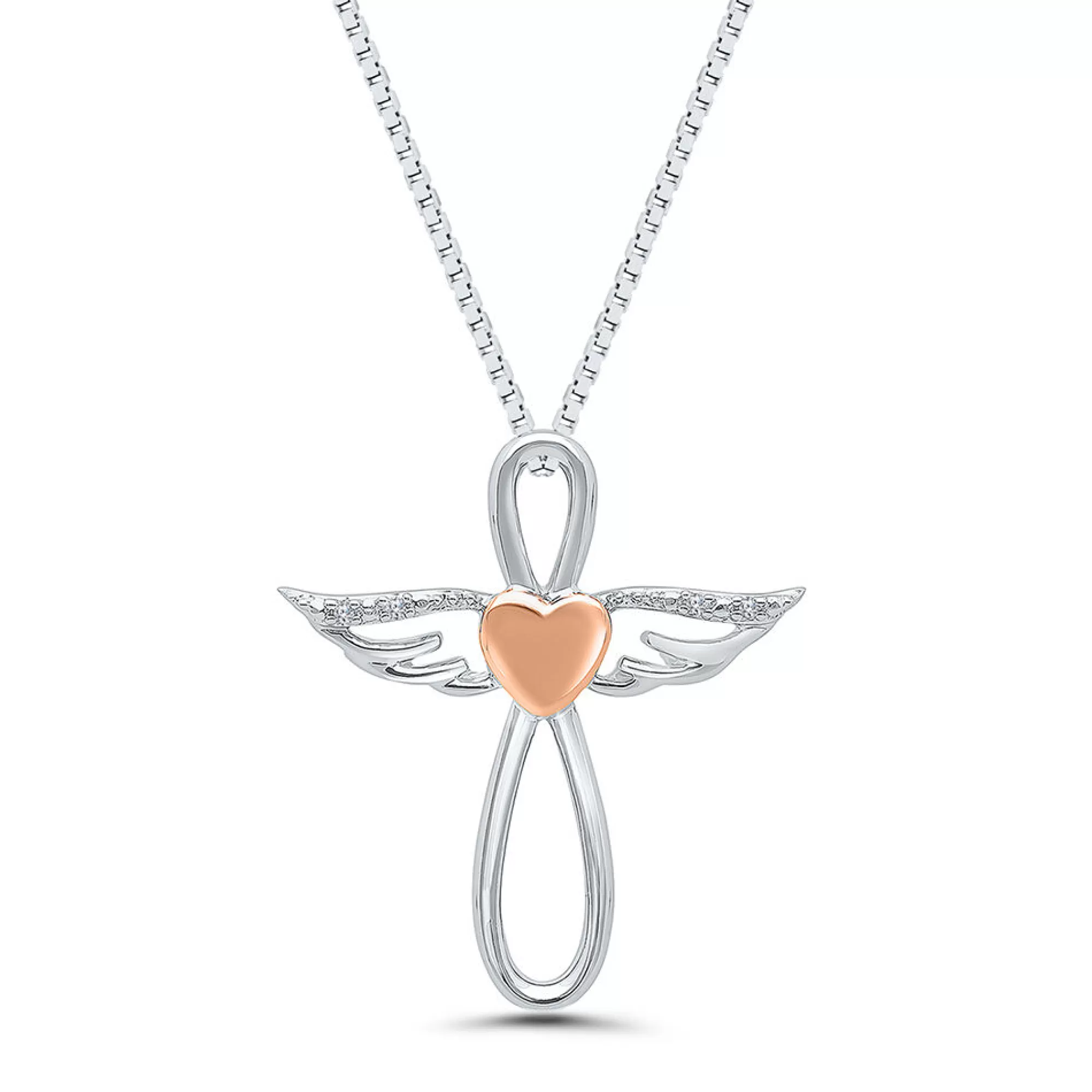 Necklaces & Pendants^I Am Loved Diamond Angel Pendant In Sterling Silver