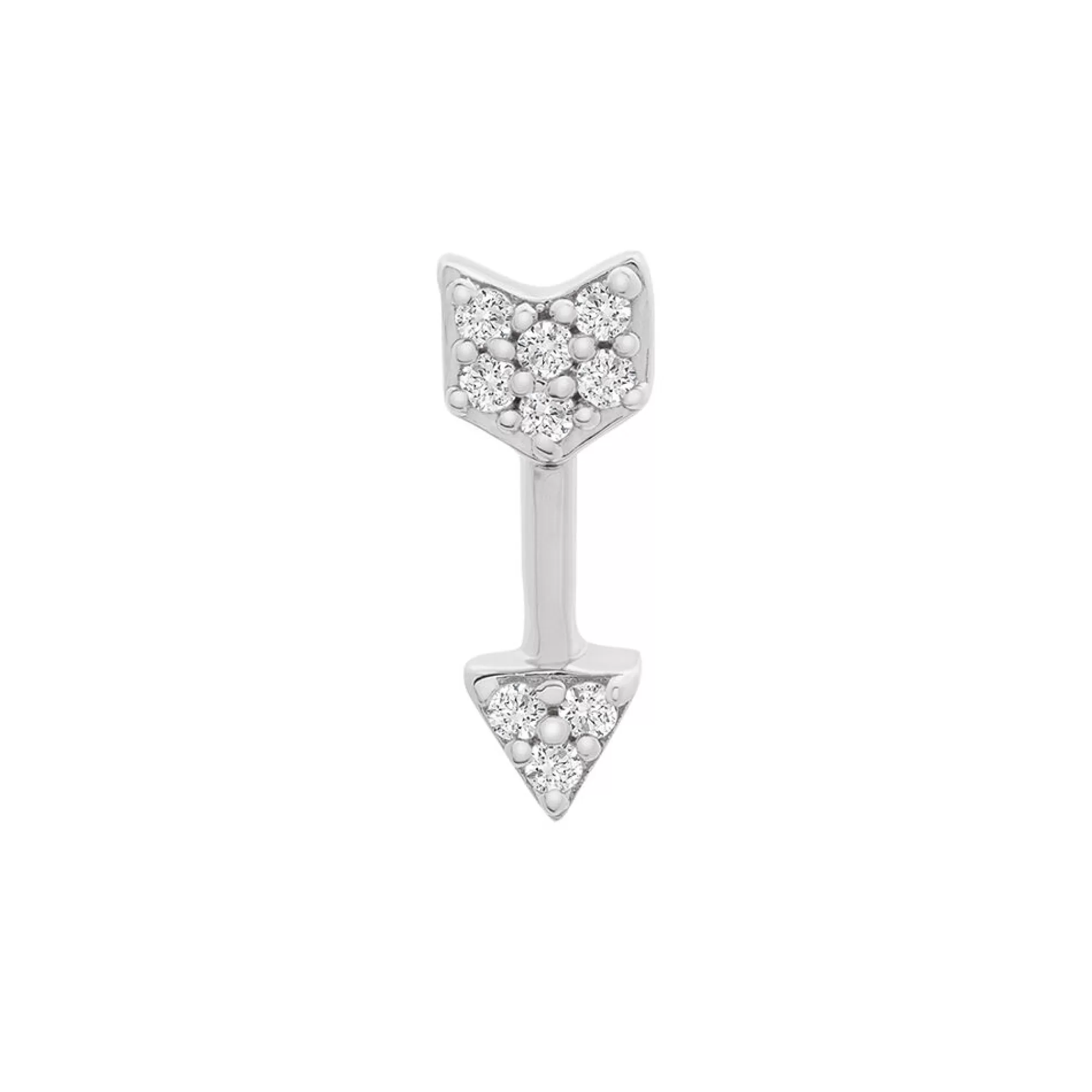 Earrings^Layering & Stacking Diamond Arrow Single Stud Earring In 10K White Gold