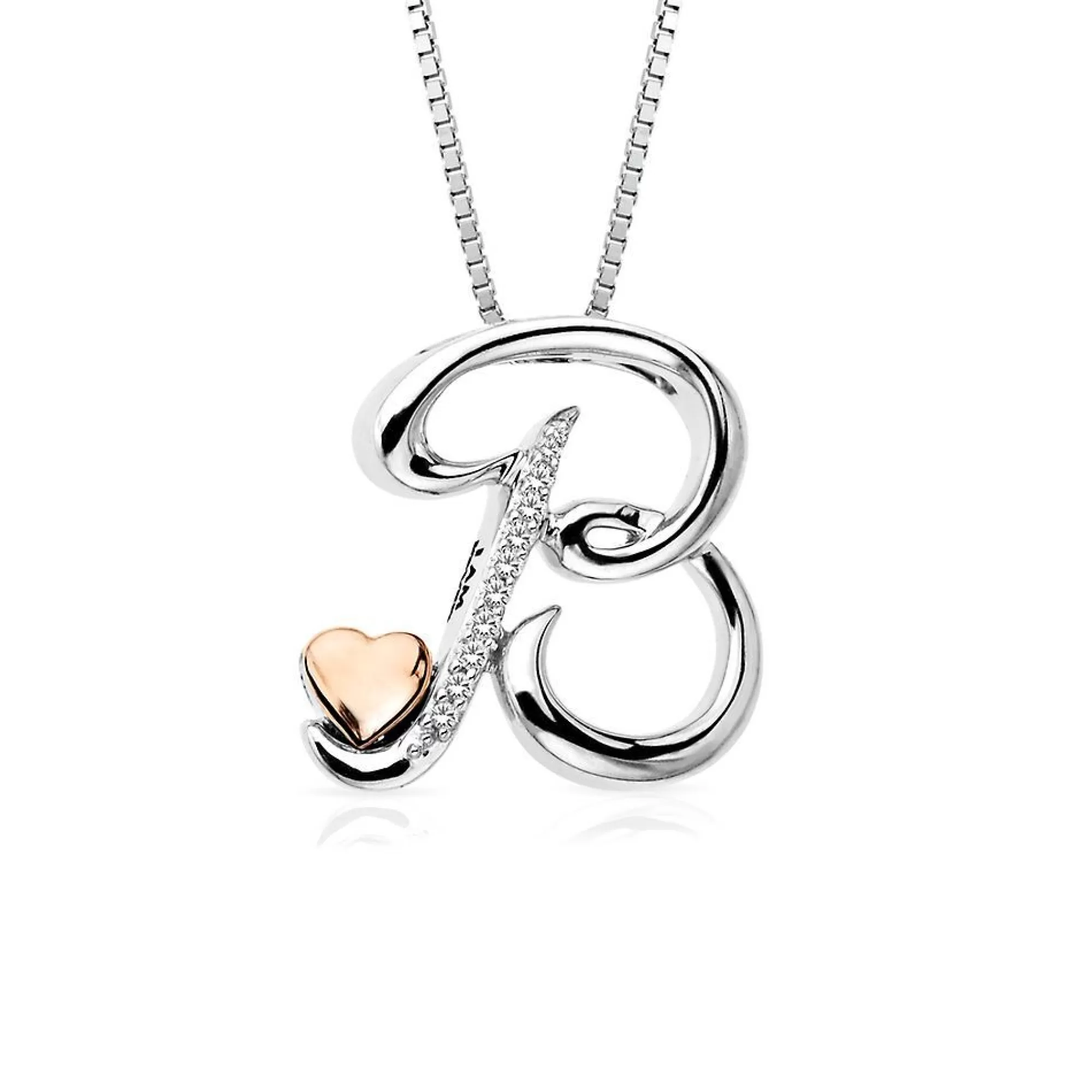 Necklaces & Pendants^I Am Loved Diamond" B" Initial Necklace