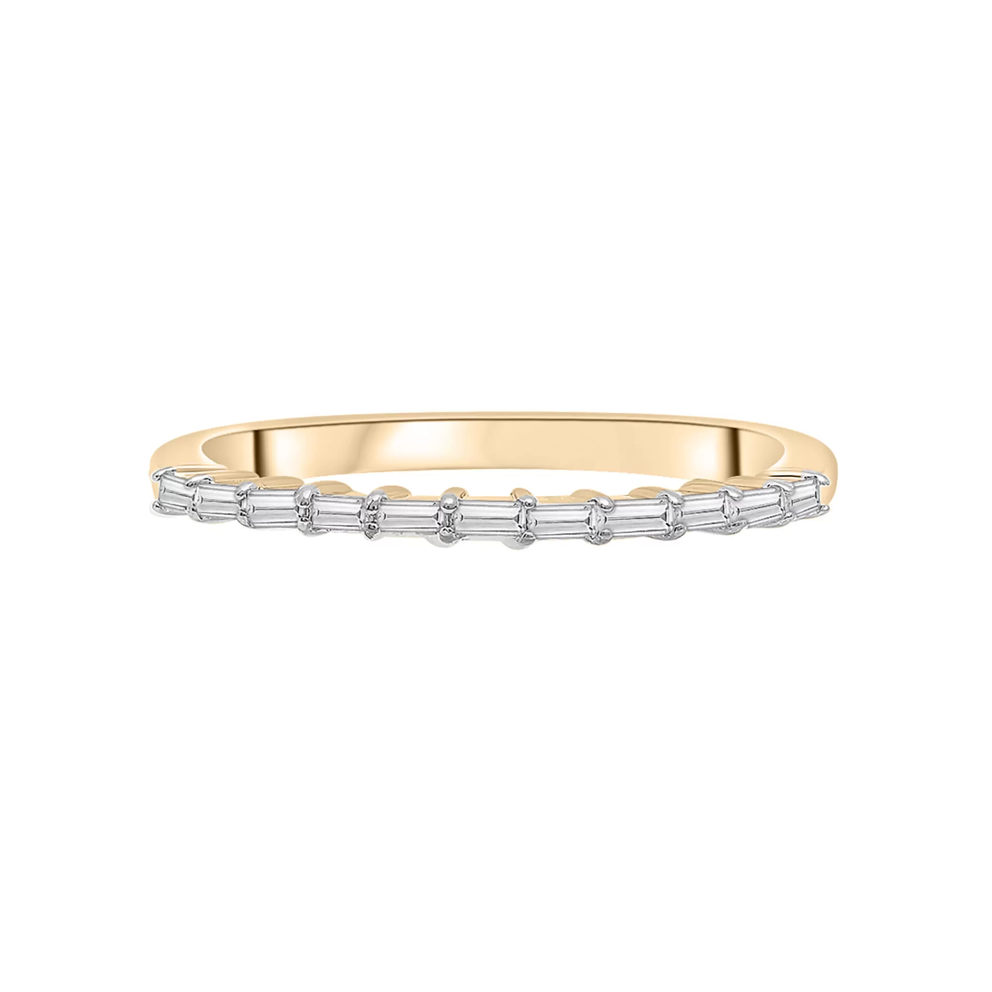 Rings^Laure by Aurate Diamond Baguette Horizontal Bar Ring In 14K Yellow Gold (1/7 Ct. Tw.)