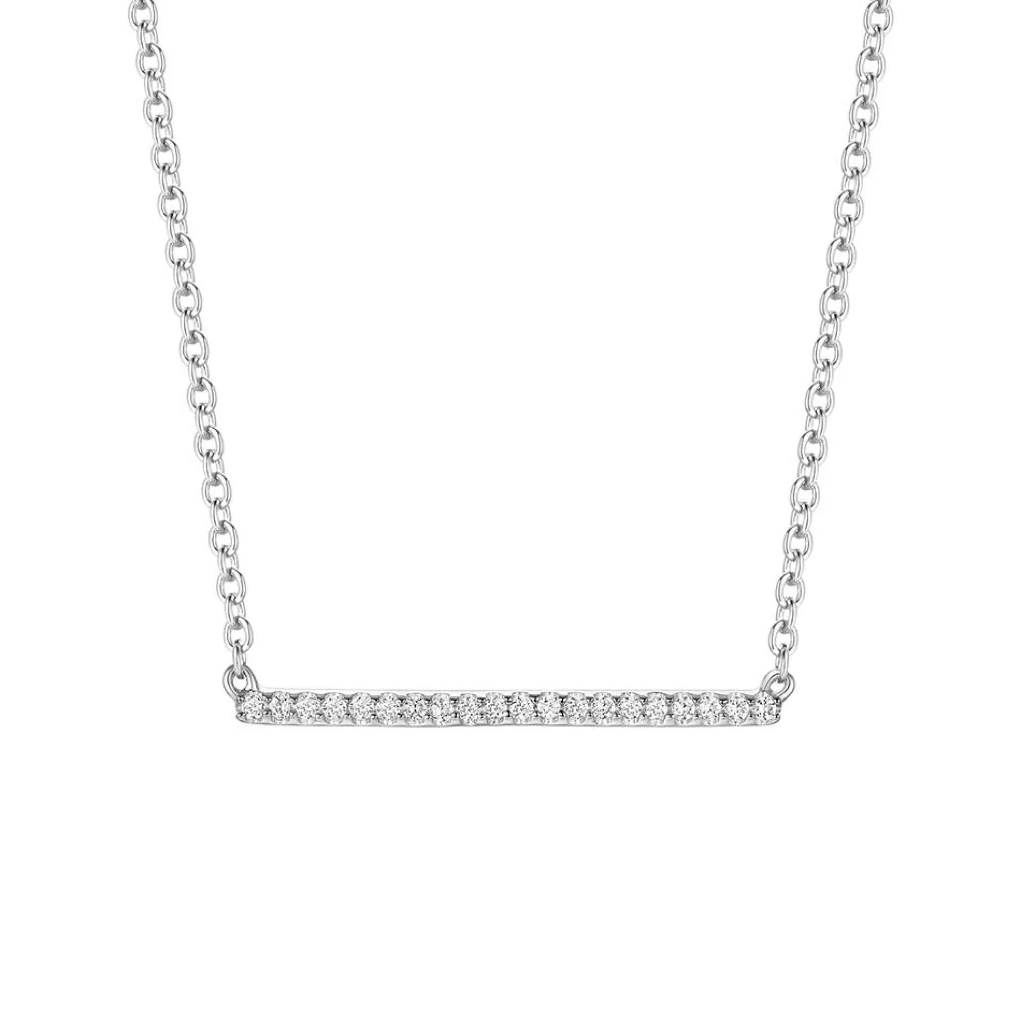 Necklaces & Pendants^Layering & Stacking Diamond Bar Necklace In 10K White Gold (1/10 Ct. Tw.)