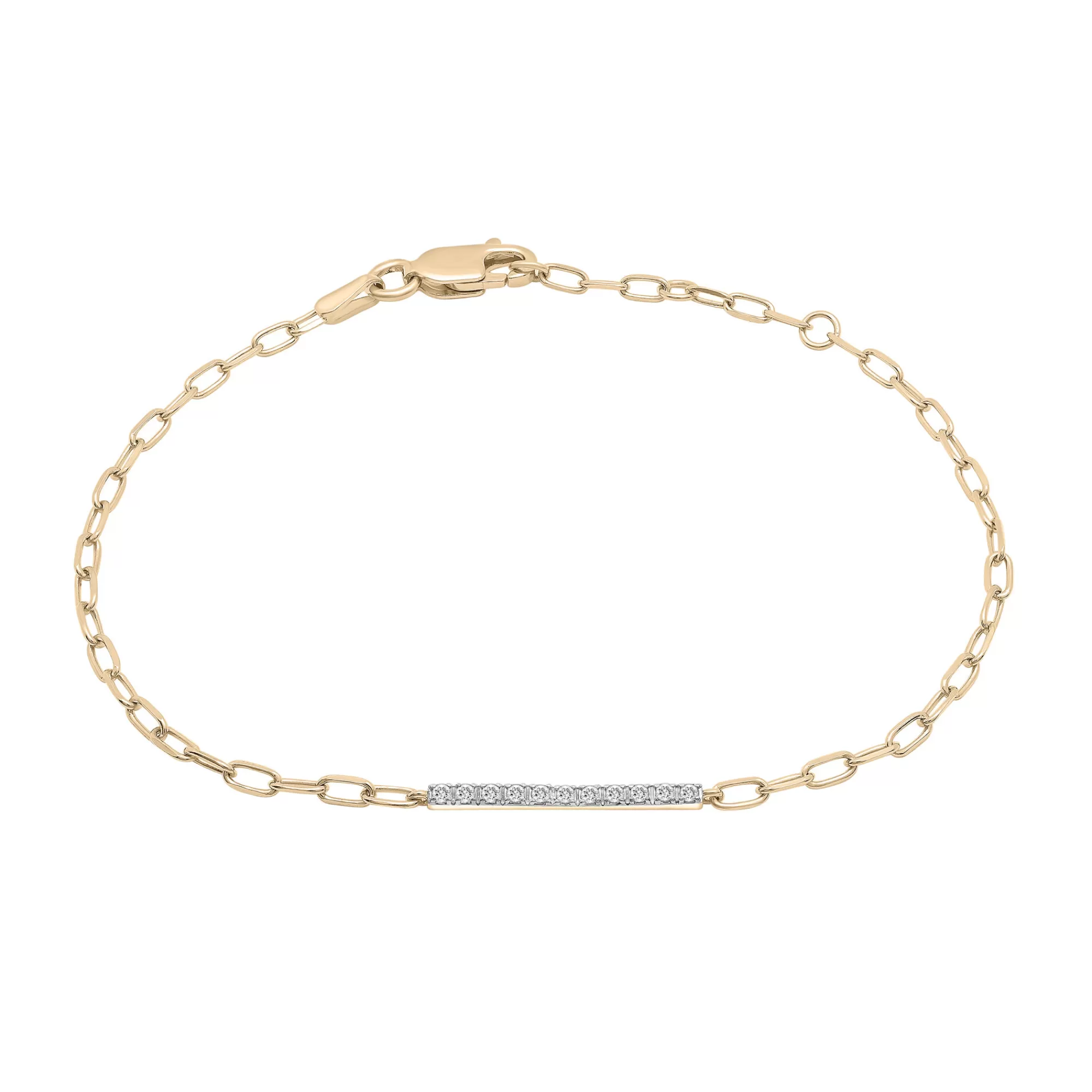 Bracelets^Laure by Aurate Diamond Bar Paperclip Chain Bracelet In Vermeil (1/10 Ct. Tw.)