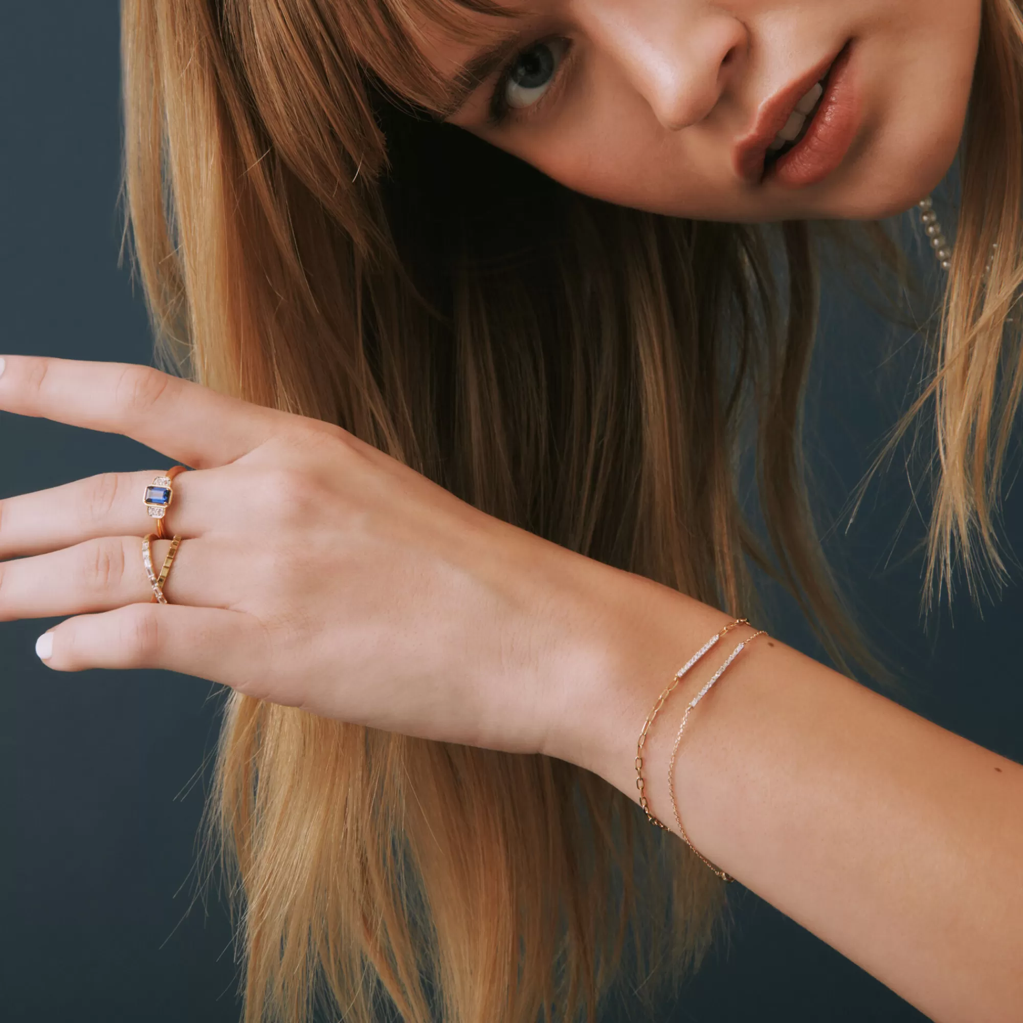 Bracelets^Laure by Aurate Diamond Bar Paperclip Chain Bracelet In Vermeil (1/10 Ct. Tw.)