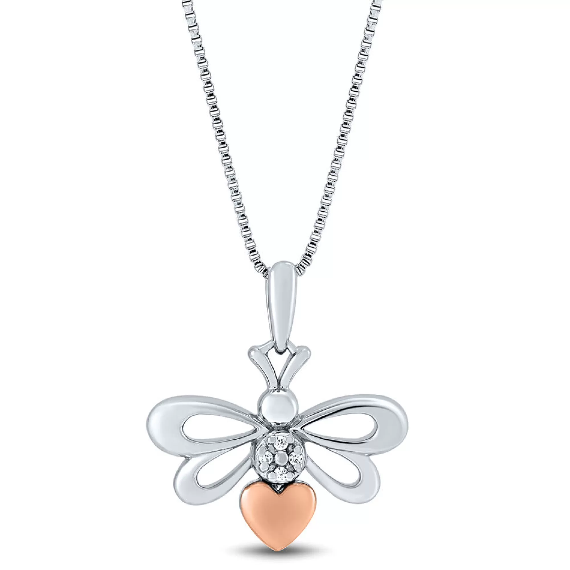 Necklaces & Pendants^I Am Loved Diamond Bee Pendant In Sterling Silver