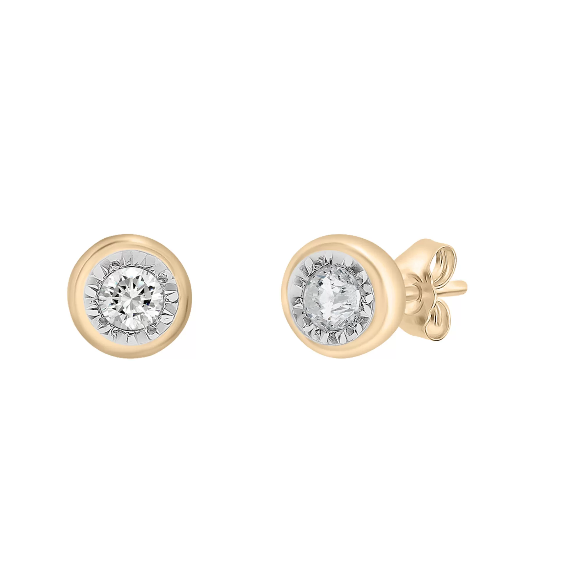 Earrings^Laure by Aurate Diamond Bezel Illusion Earrings In Vermeil (1/10 Ct. Tw.)