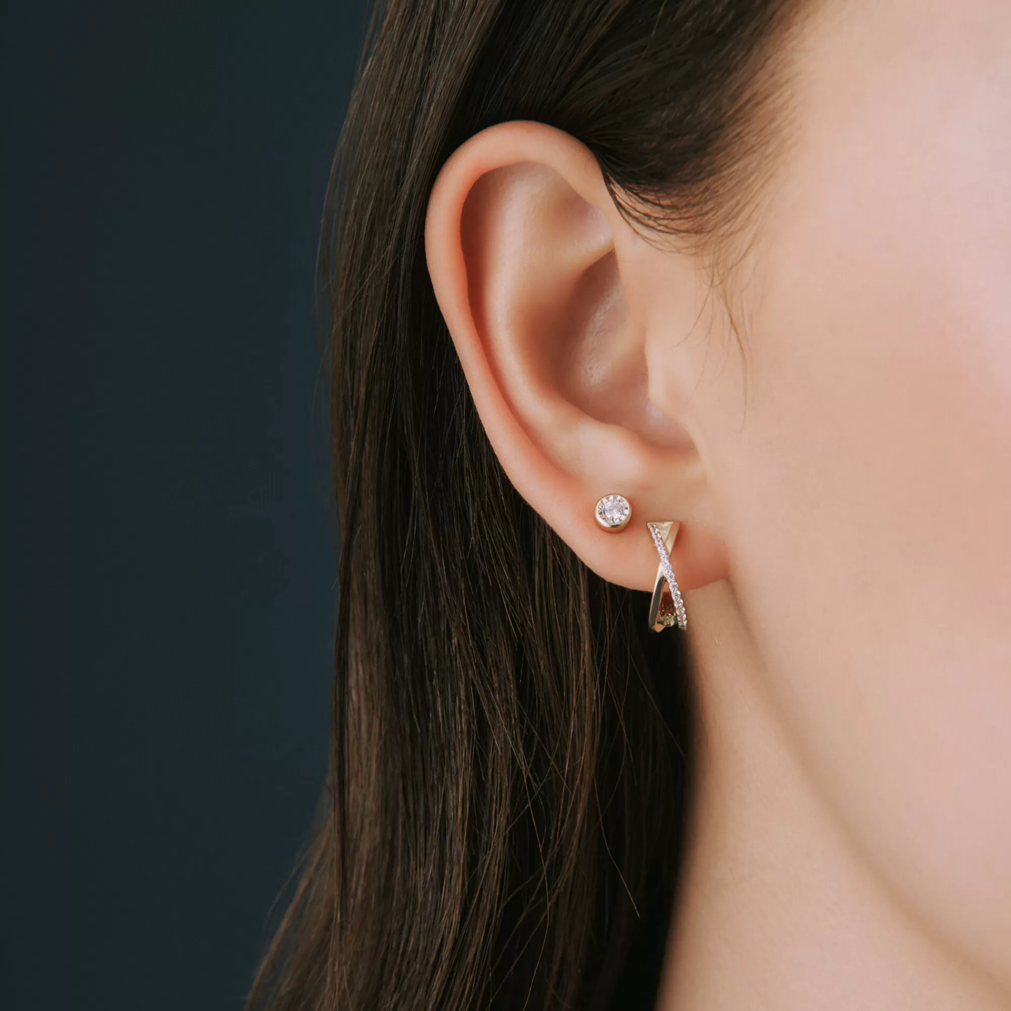 Earrings^Laure by Aurate Diamond Bezel Illusion Earrings In Vermeil (1/10 Ct. Tw.)