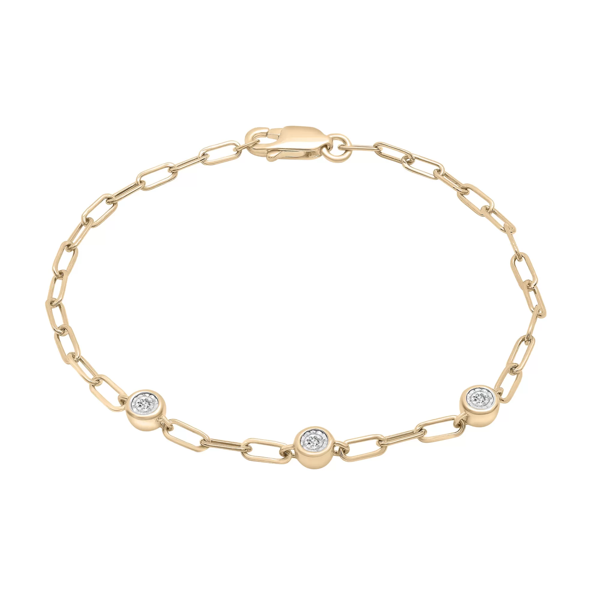 Bracelets^Laure by Aurate Diamond Bezel Paperclip Bracelet In Vermeil (1/10 Ct. Tw.)