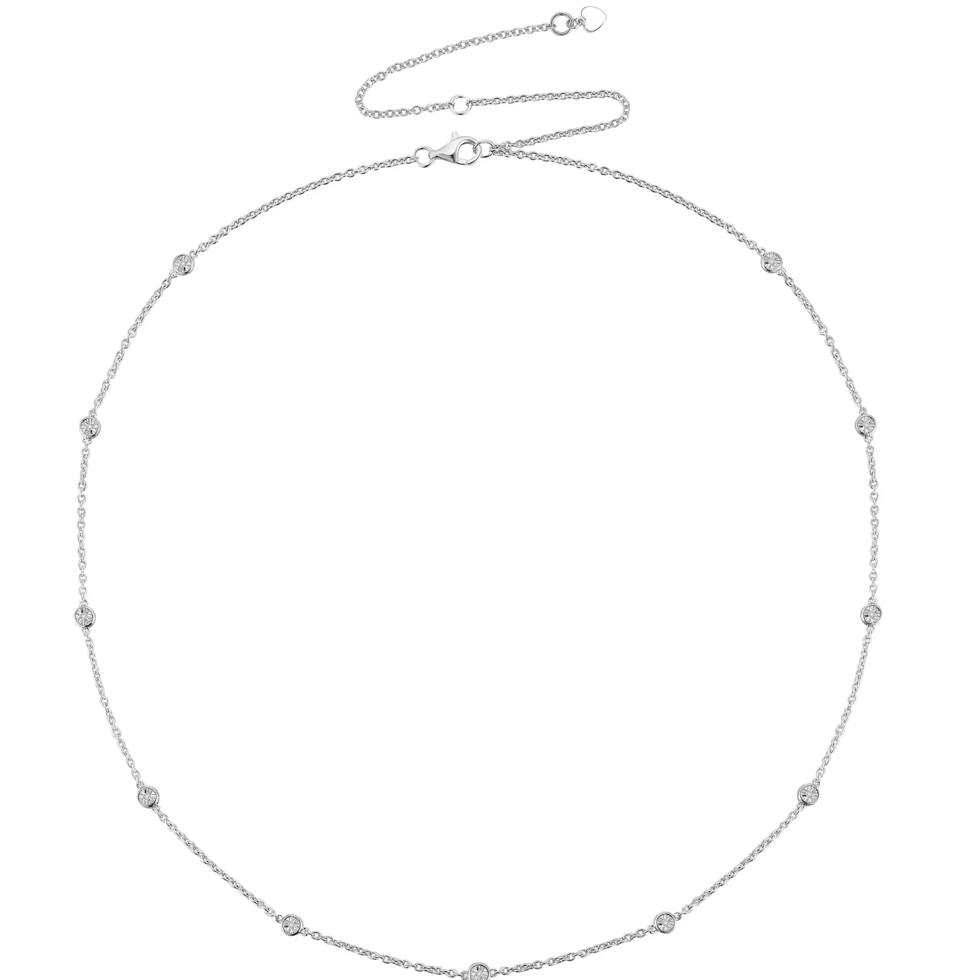 Necklaces & Pendants^* Diamond Bezel-Set Necklace In Sterling Silver (1/10 Ct. Tw.)