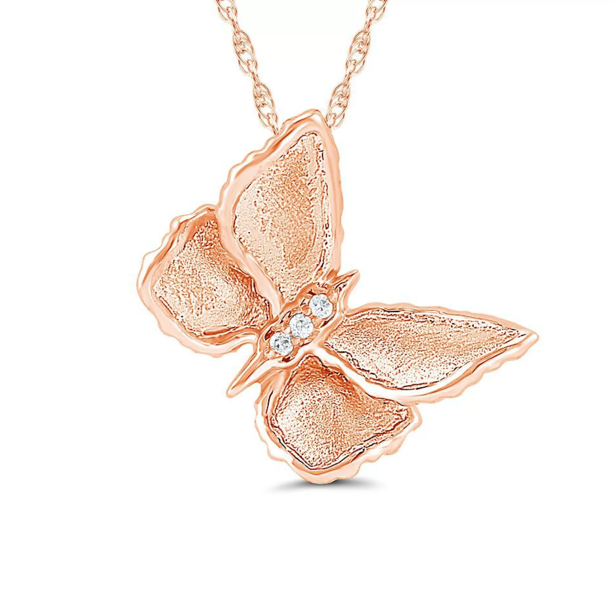 Necklaces & Pendants^* Diamond Butterfly Pendant In 10K Rose Gold