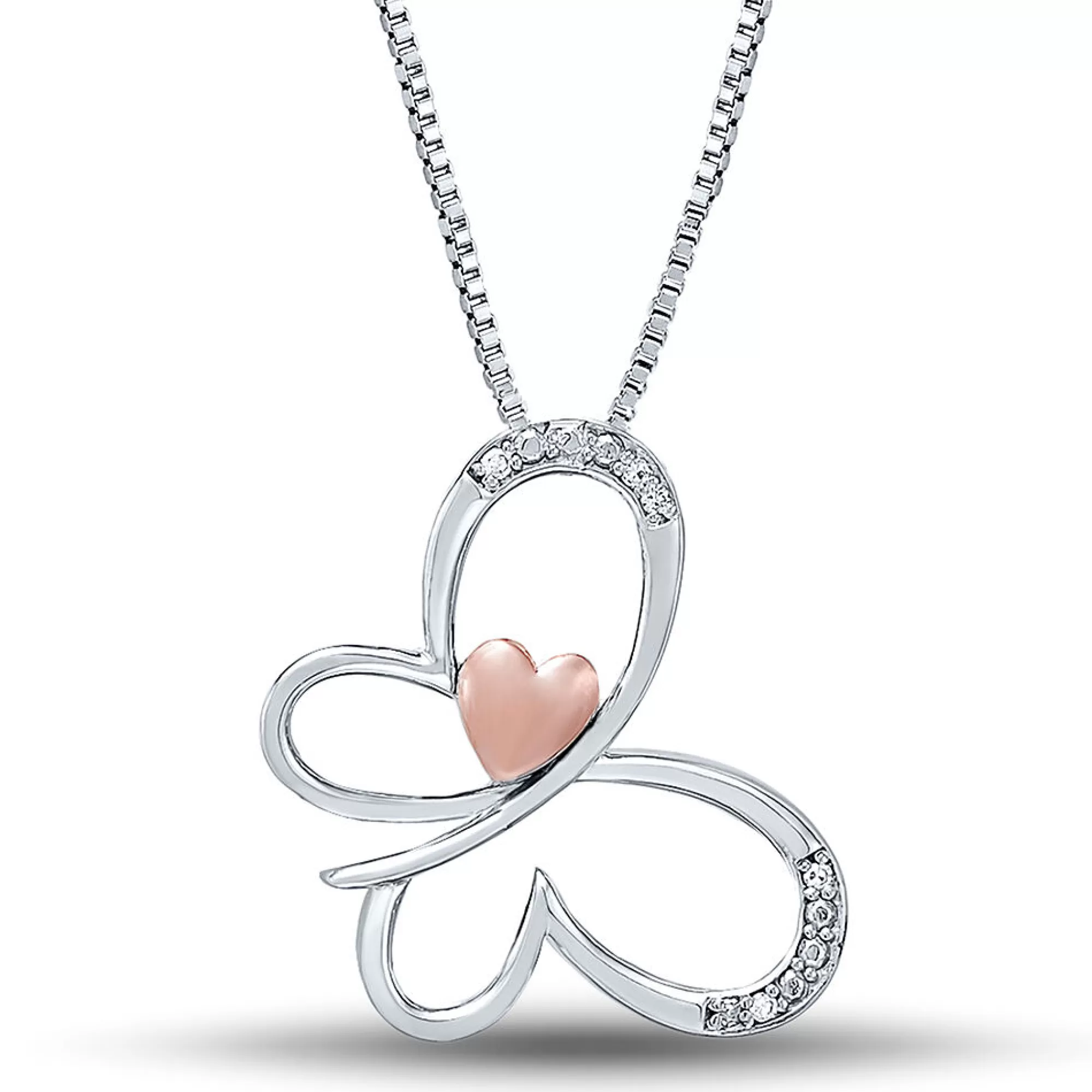 Necklaces & Pendants^I Am Loved Diamond Butterfly Pendant In Sterling Silver