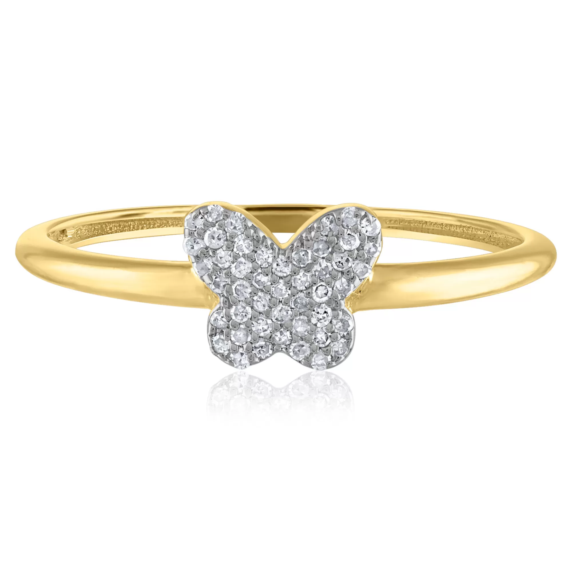 Rings^* Diamond Butterfly Ring In 14K Yellow Gold (1/10 Ct.Tw.)